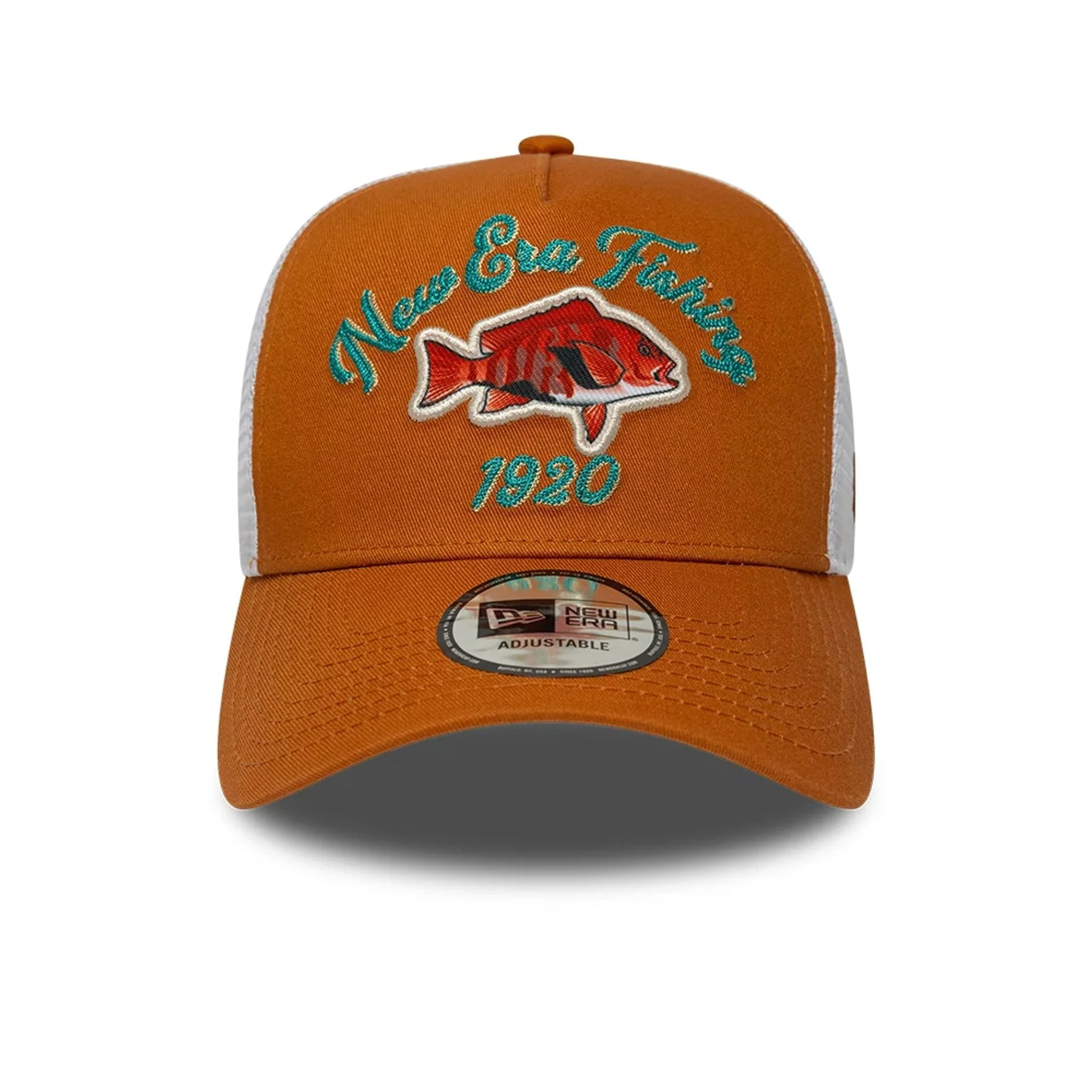 New Era Fishing Orange 9FORTY A-Frame Trucker Adjustable Cap - Image 2
