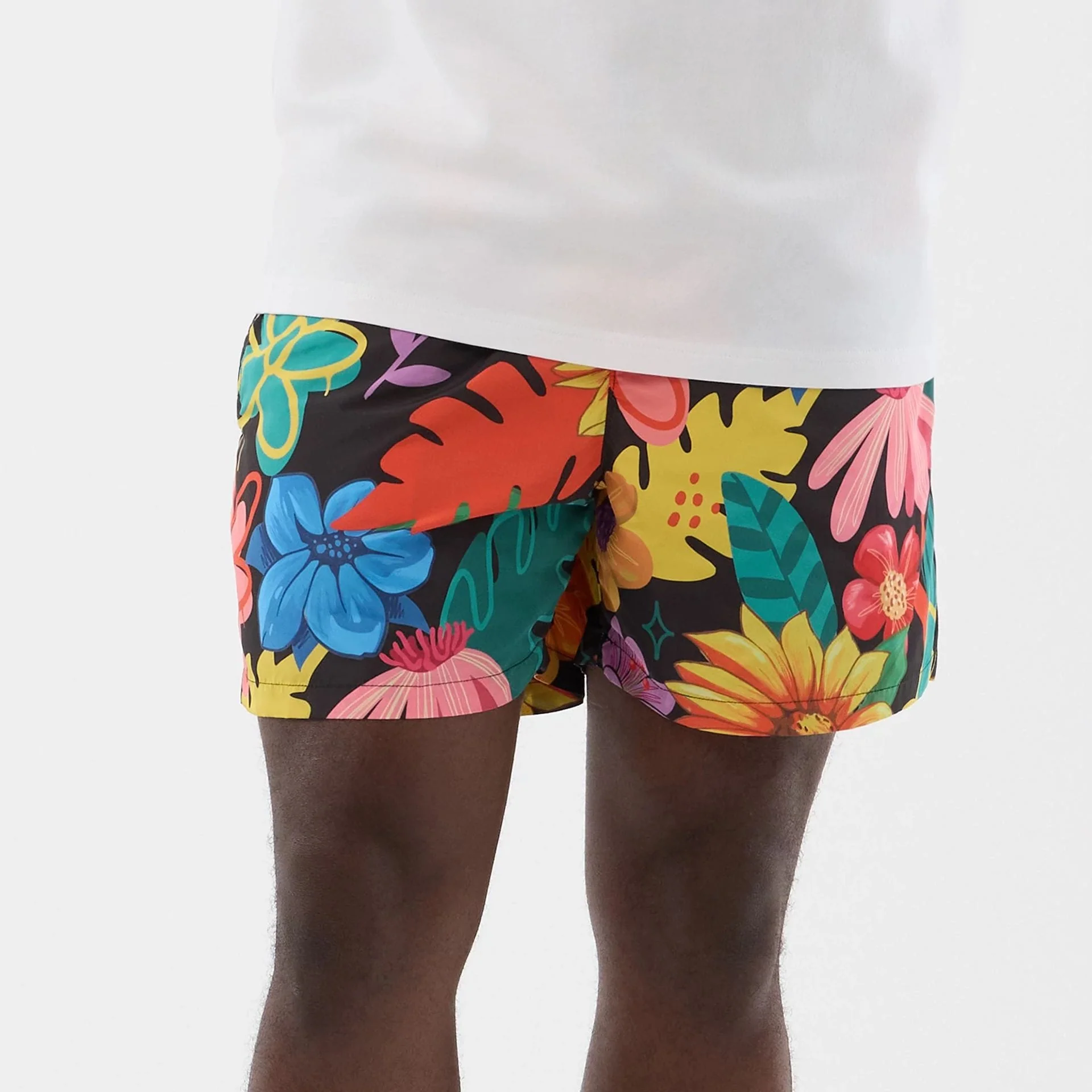 New Era Floral Black Swimming Shorts - Image 5