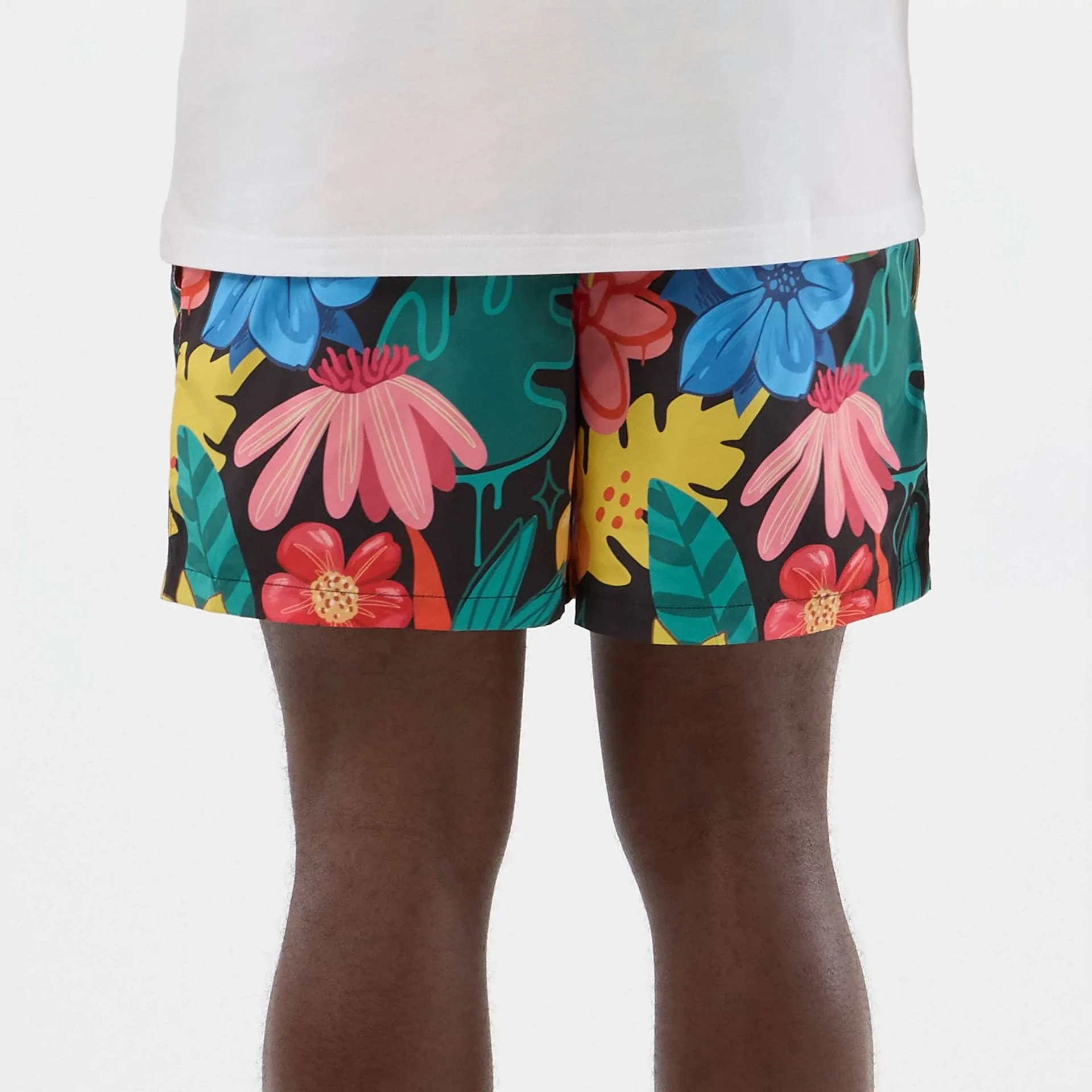 New Era Floral Black Swimming Shorts - Image 6