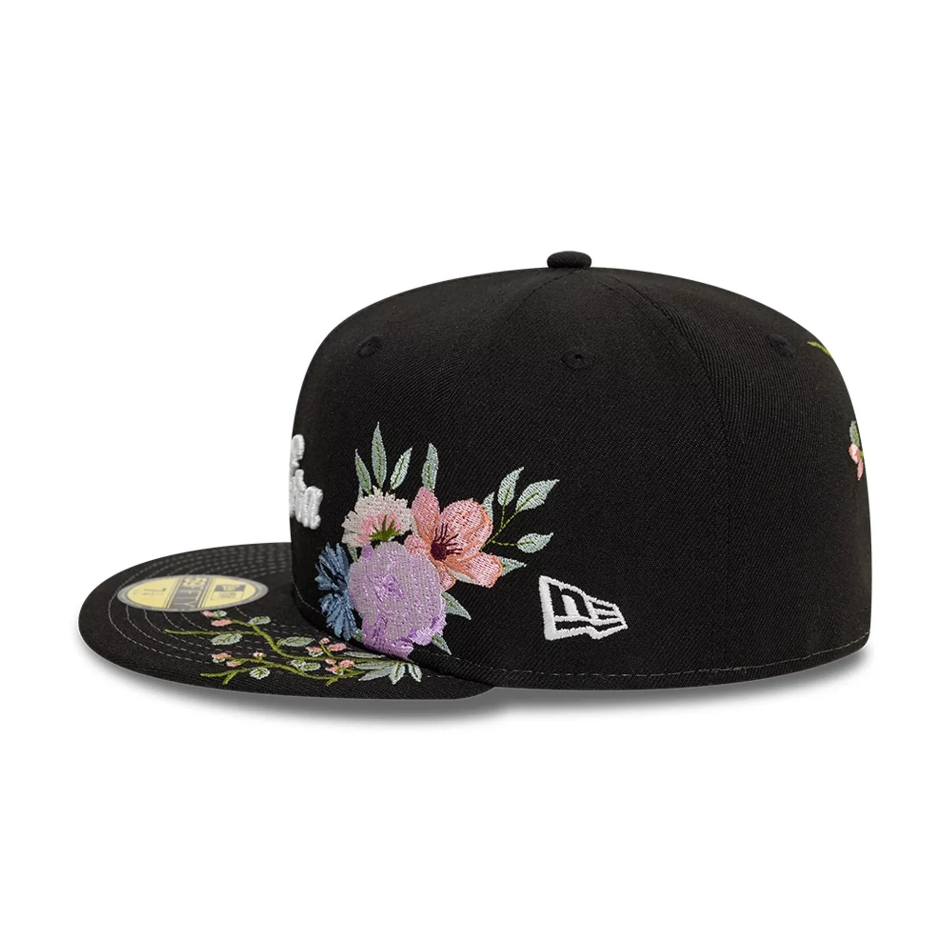 New Era Floral Emblem Black 59FIFTY Fitted Cap - Image 6