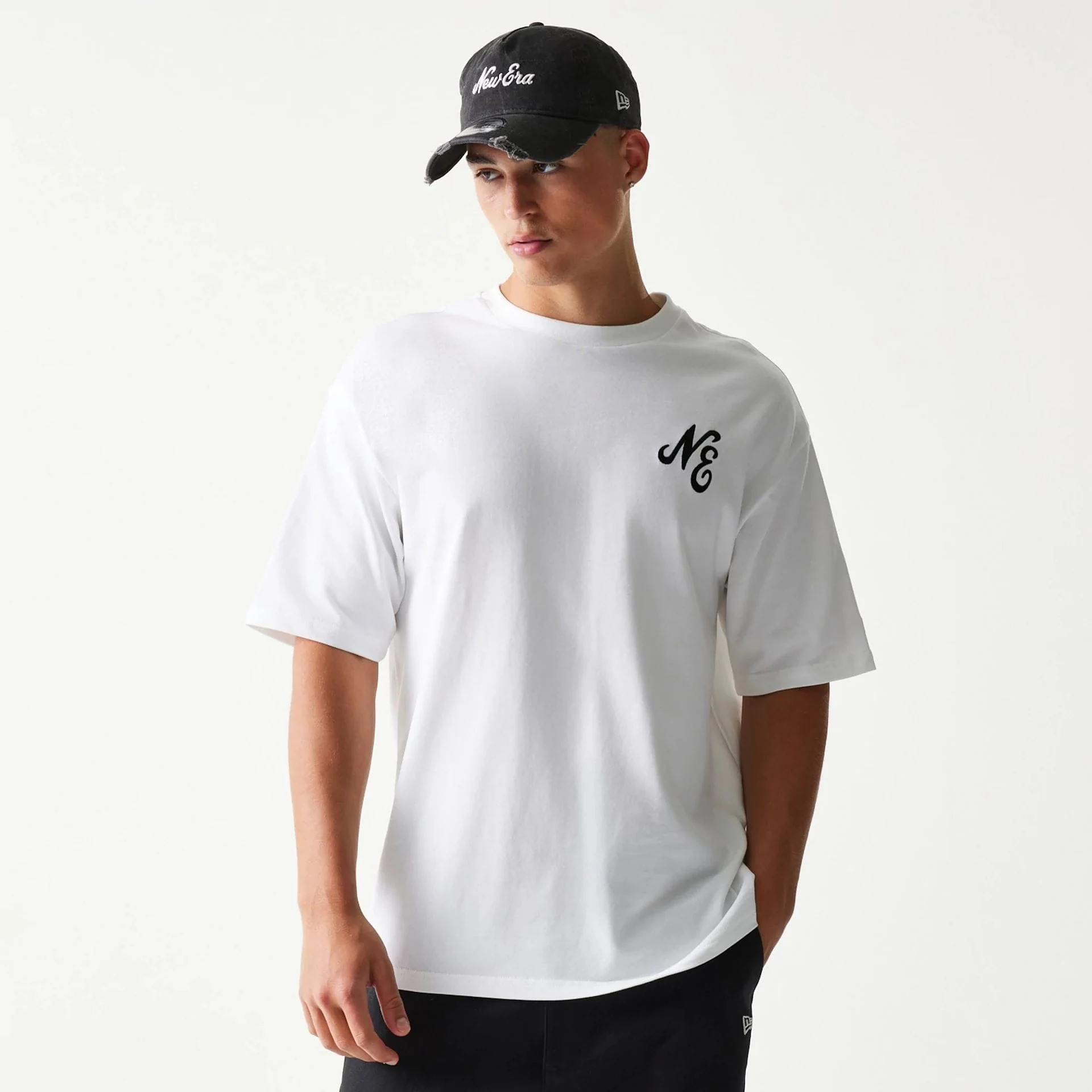 New Era Floral Graphic White Oversized T-Shirt - Image 3