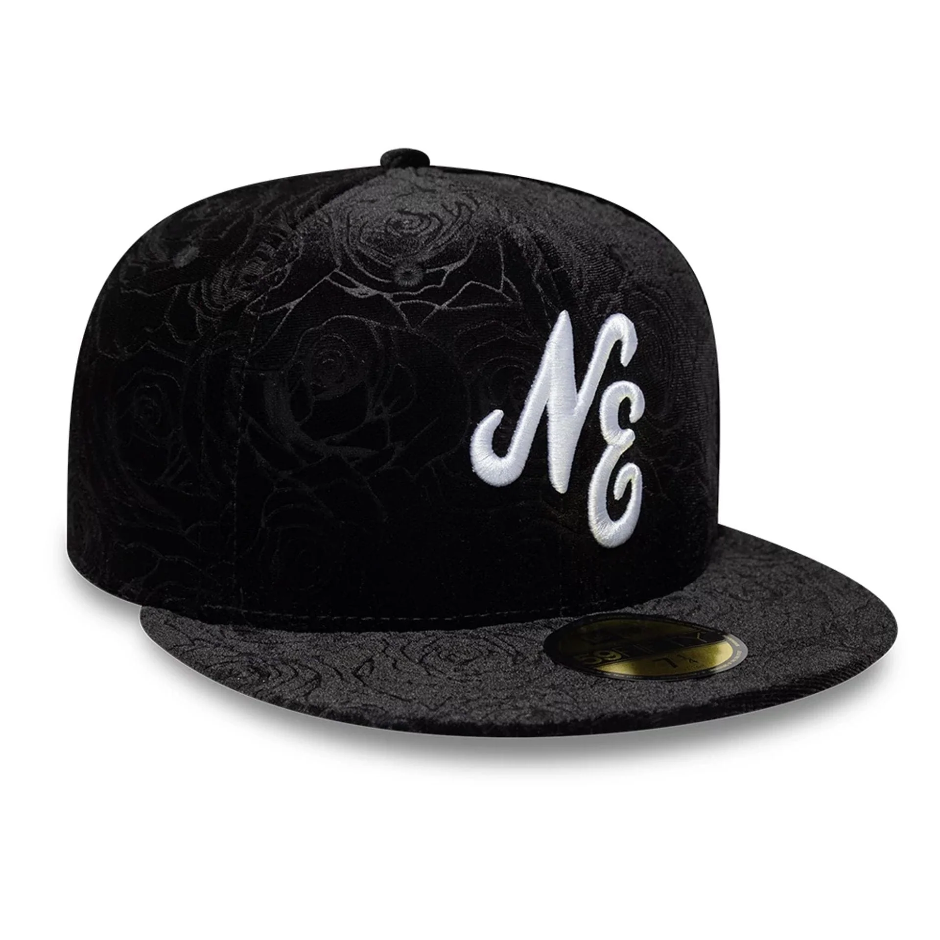 New Era Floral Velour Black 59FIFTY Fitted Cap - Image 3
