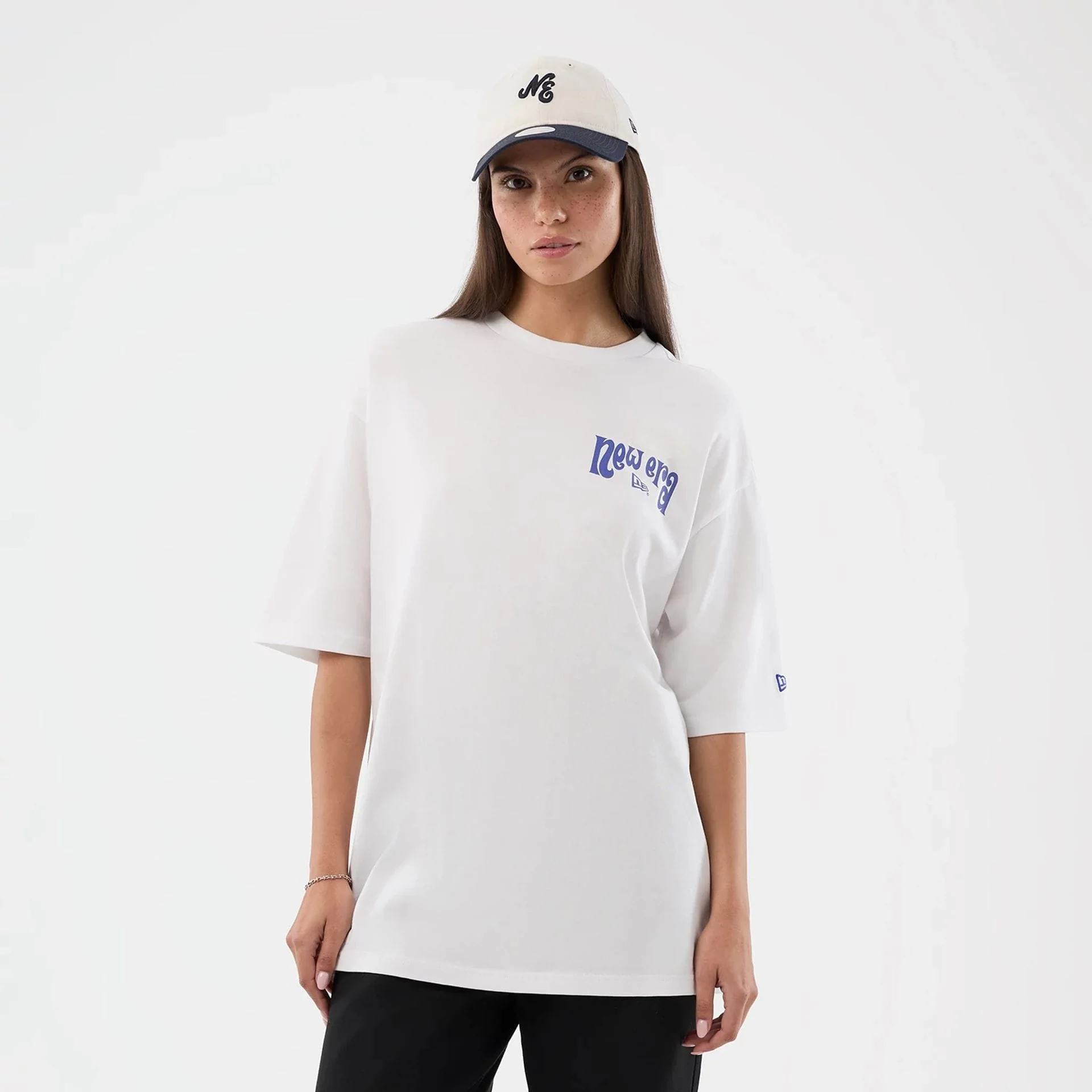 New Era Fun Pizza Graphic White Oversized T-Shirt - Image 5