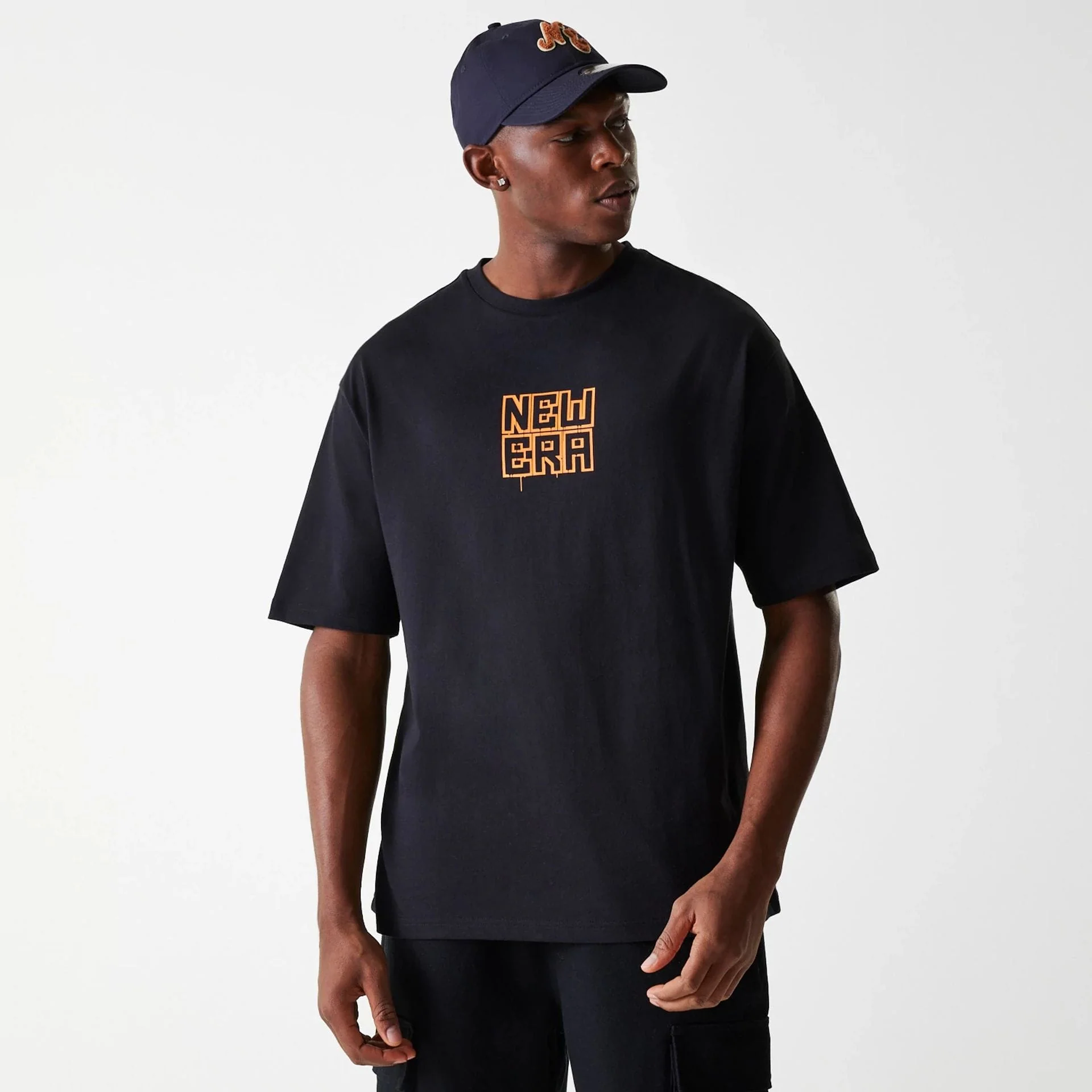 New Era Graffiti Graphic Black Oversized T-Shirt - Image 3