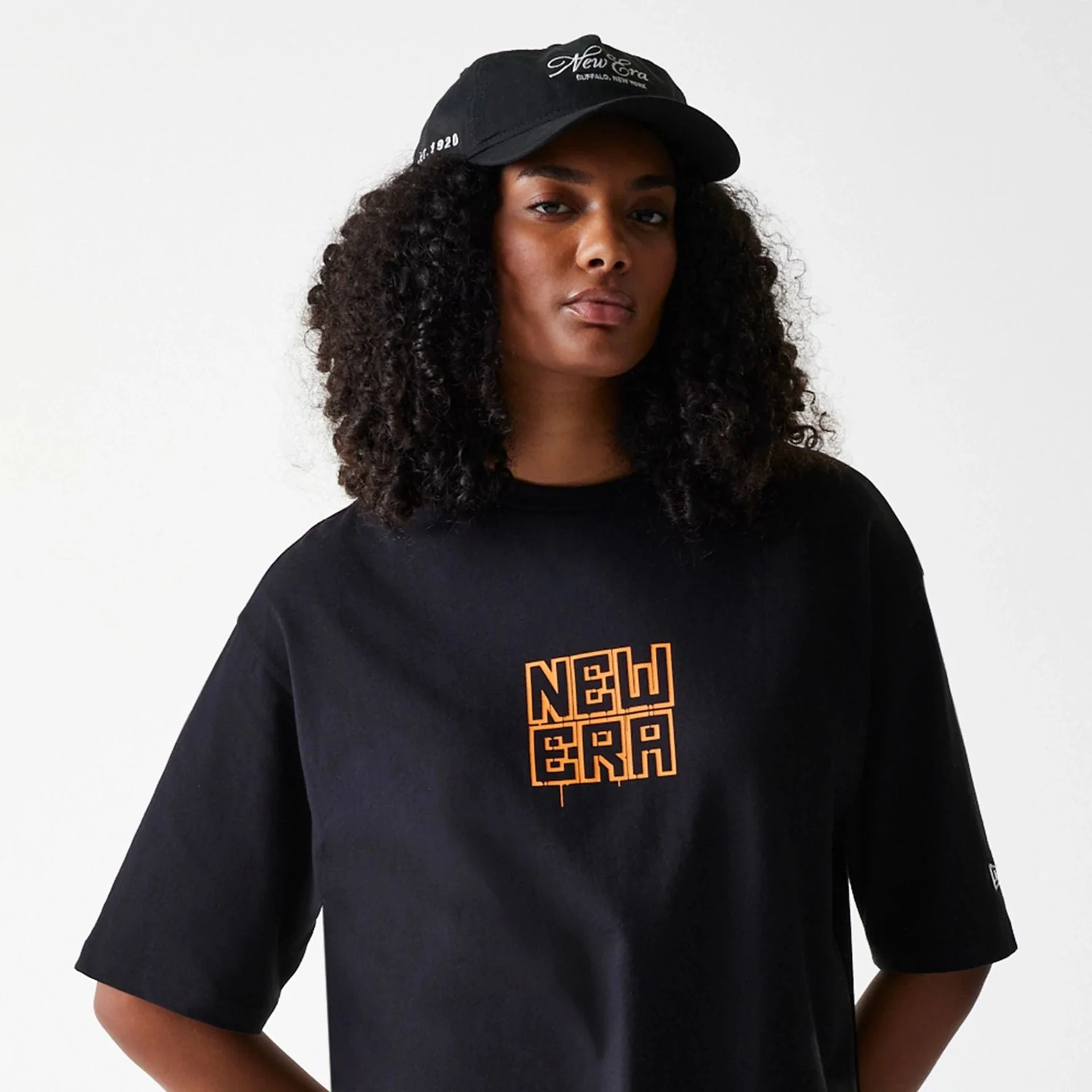 New Era Graffiti Graphic Black Oversized T-Shirt - Image 6