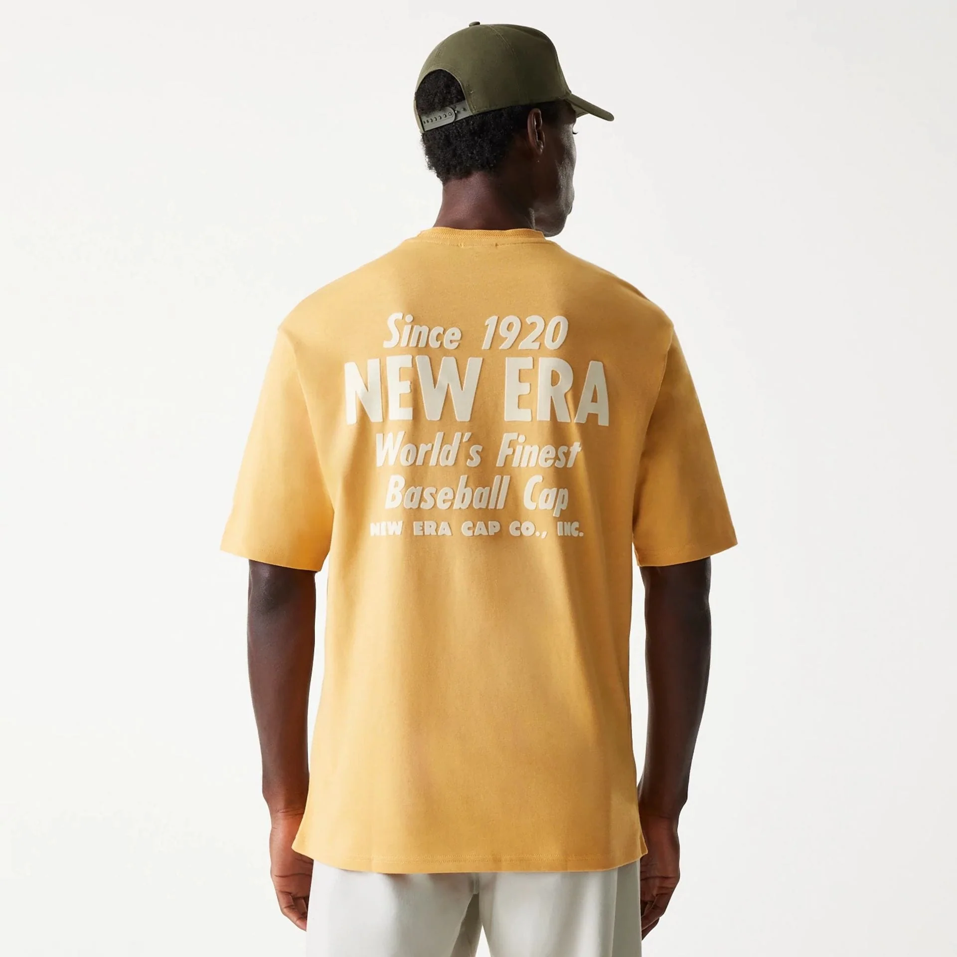 New Era Graphic Beige Oversized T-Shirt - Image 2