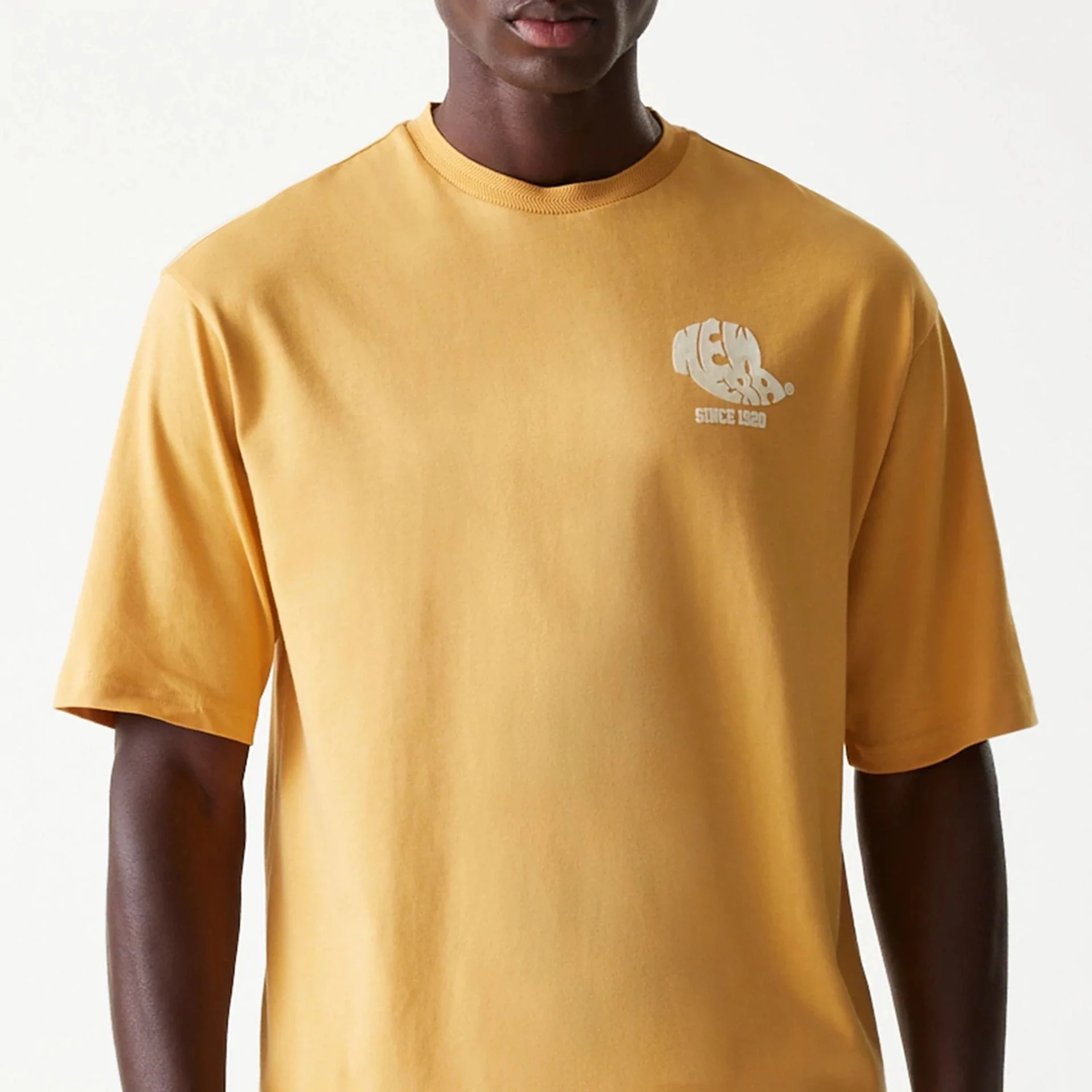 New Era Graphic Beige Oversized T-Shirt - Image 3