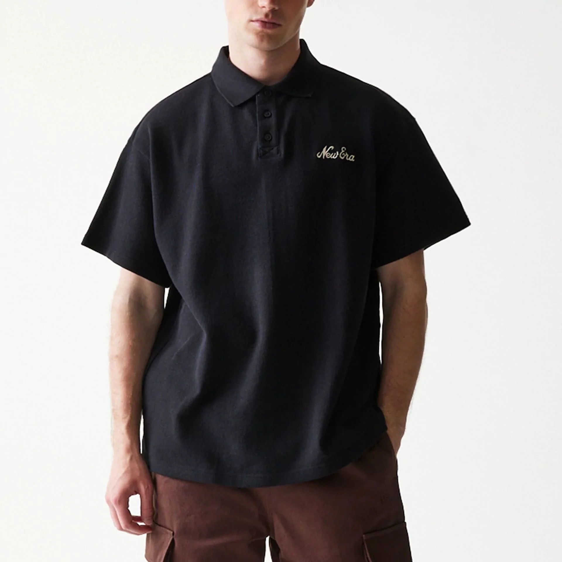 New Era Graphic Black Polo T-Shirt - Image 3