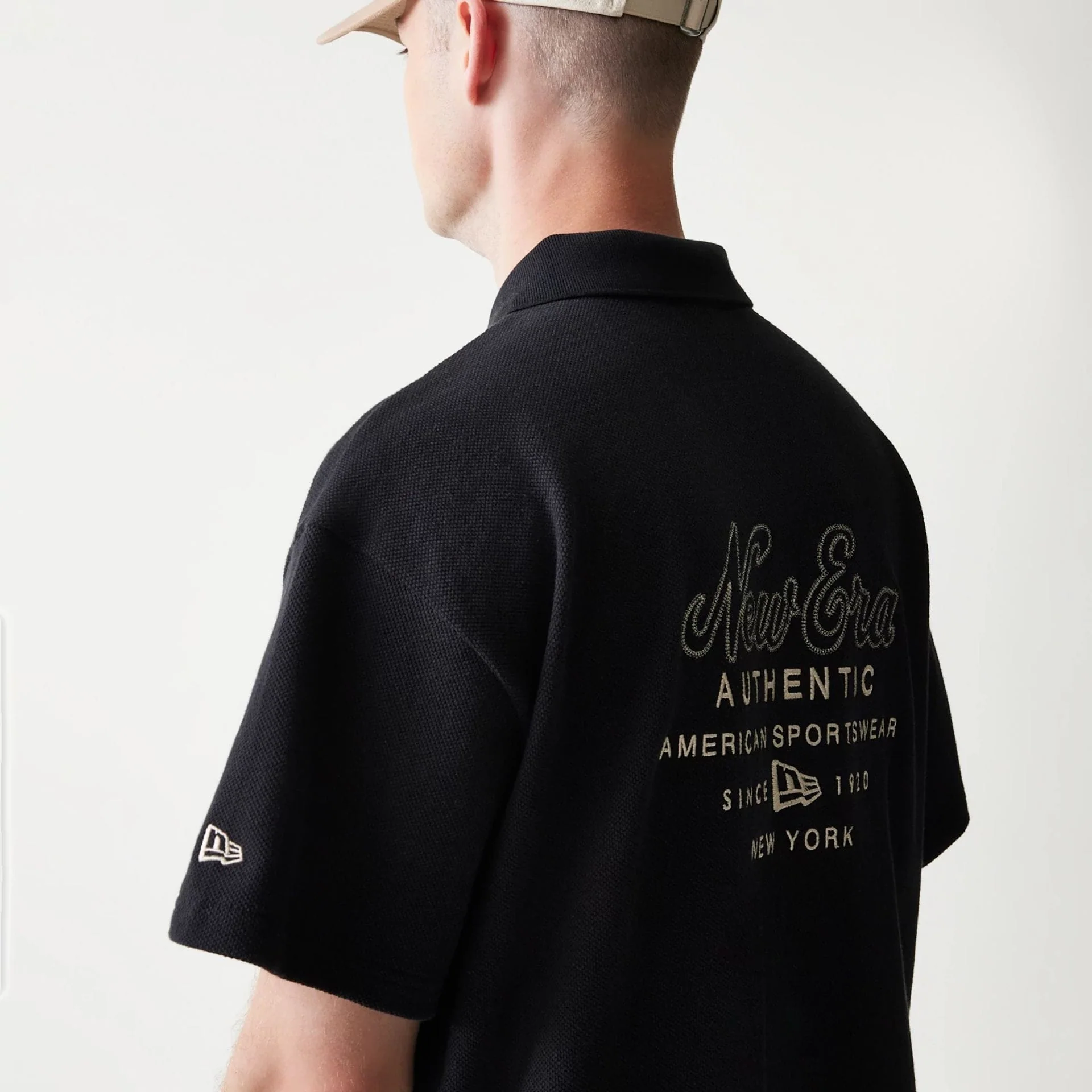 New Era Graphic Black Polo T-Shirt - Image 5