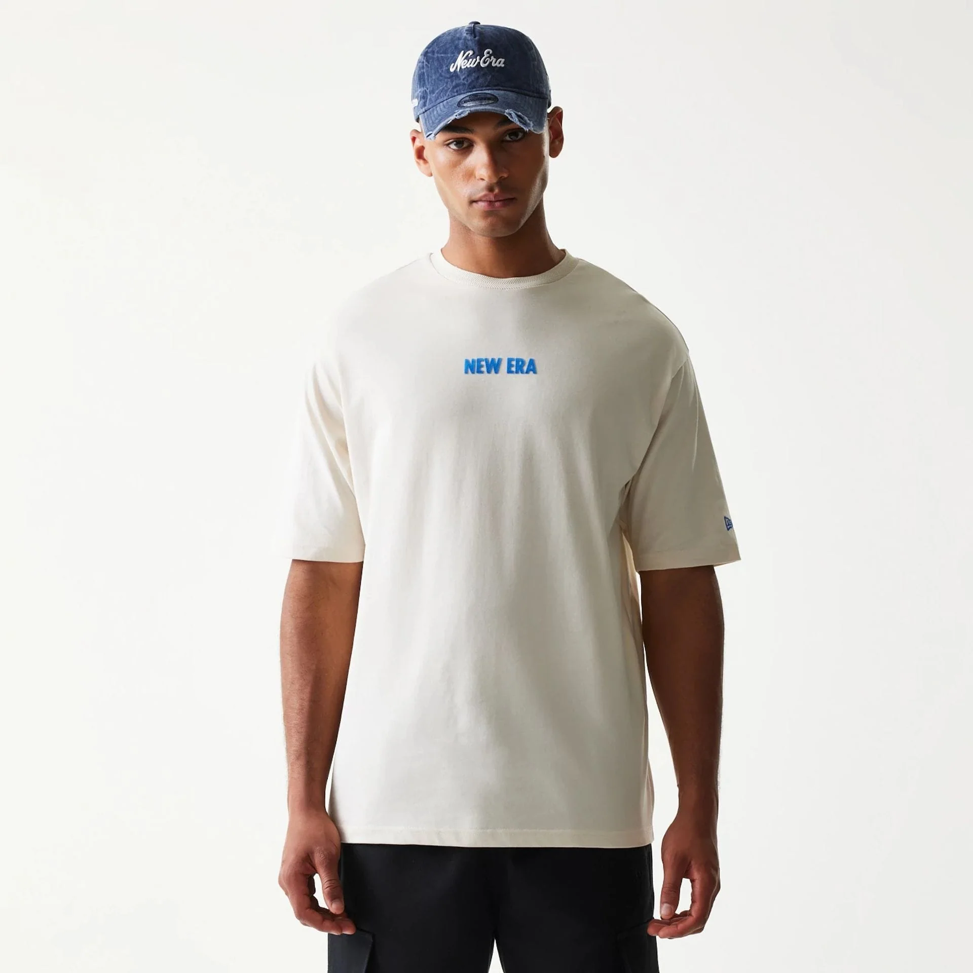 New Era Graphic Light Beige Oversized T-Shirt - Image 3