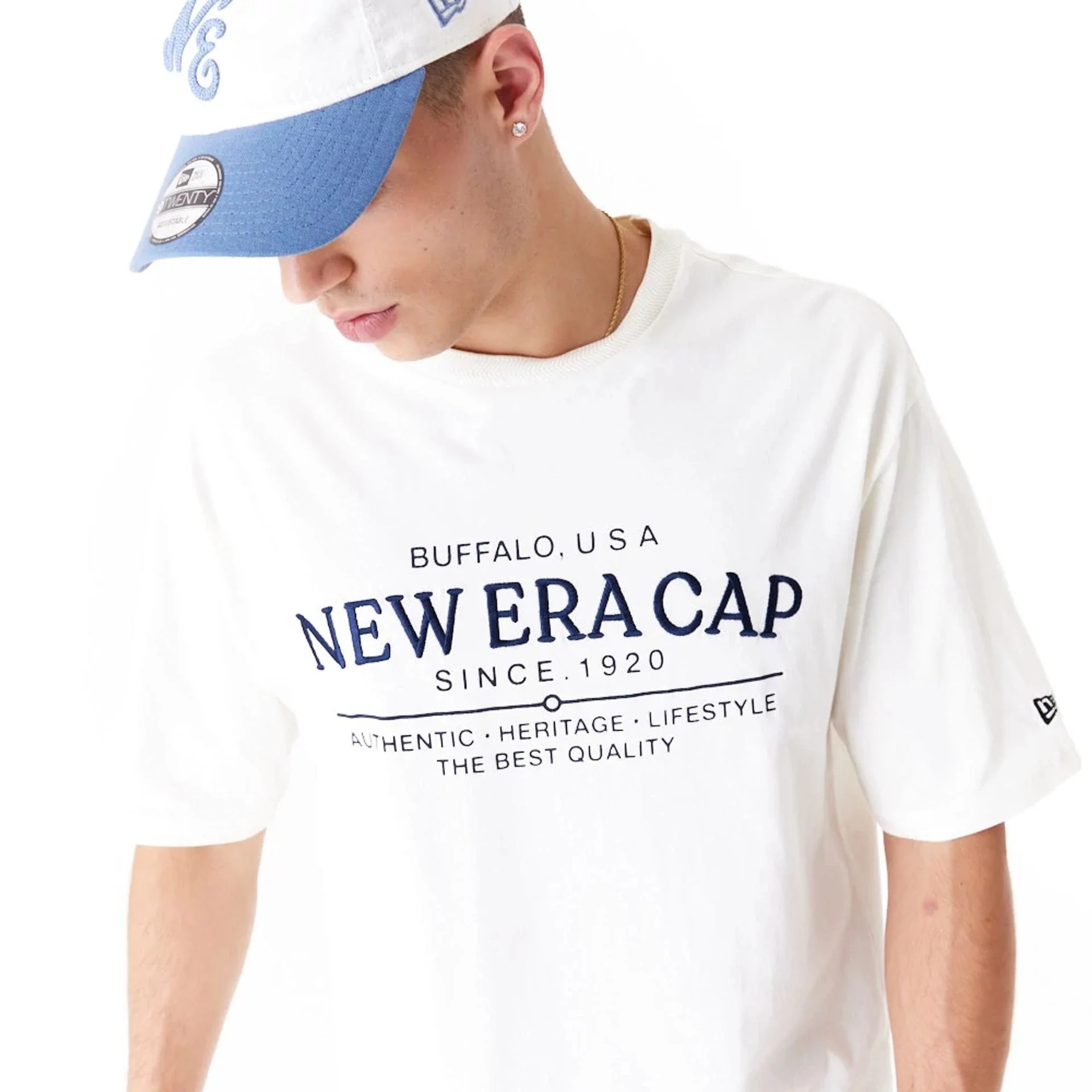 New Era Graphic White Oversized T-Shirt - Image 3