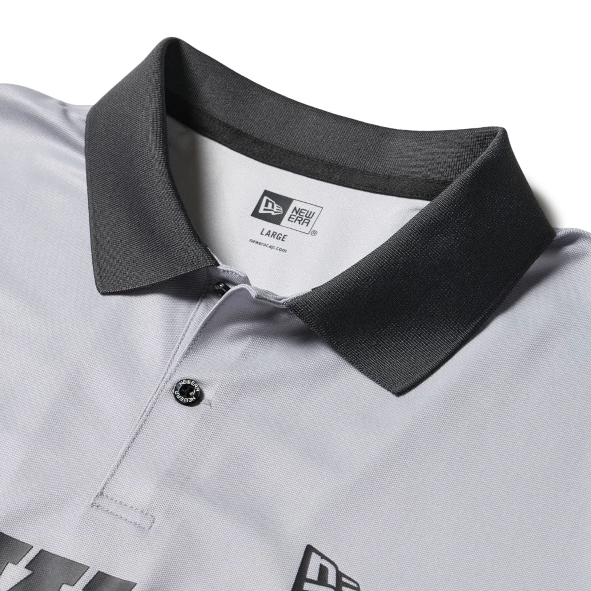 New Era Grid Grey Polo T-Shirt - Image 3