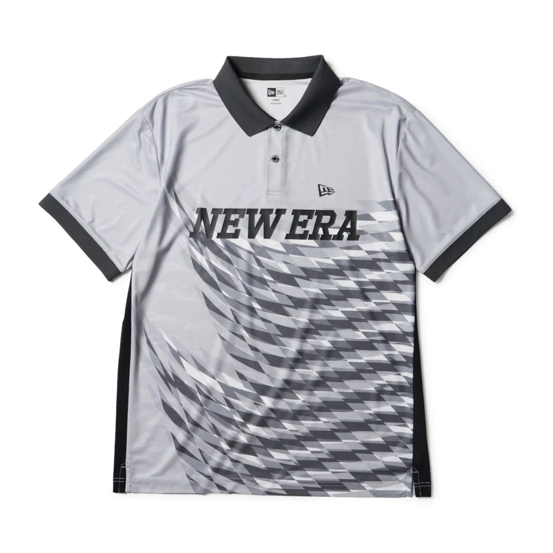 New Era Grid Grey Polo T-Shirt - Image 7