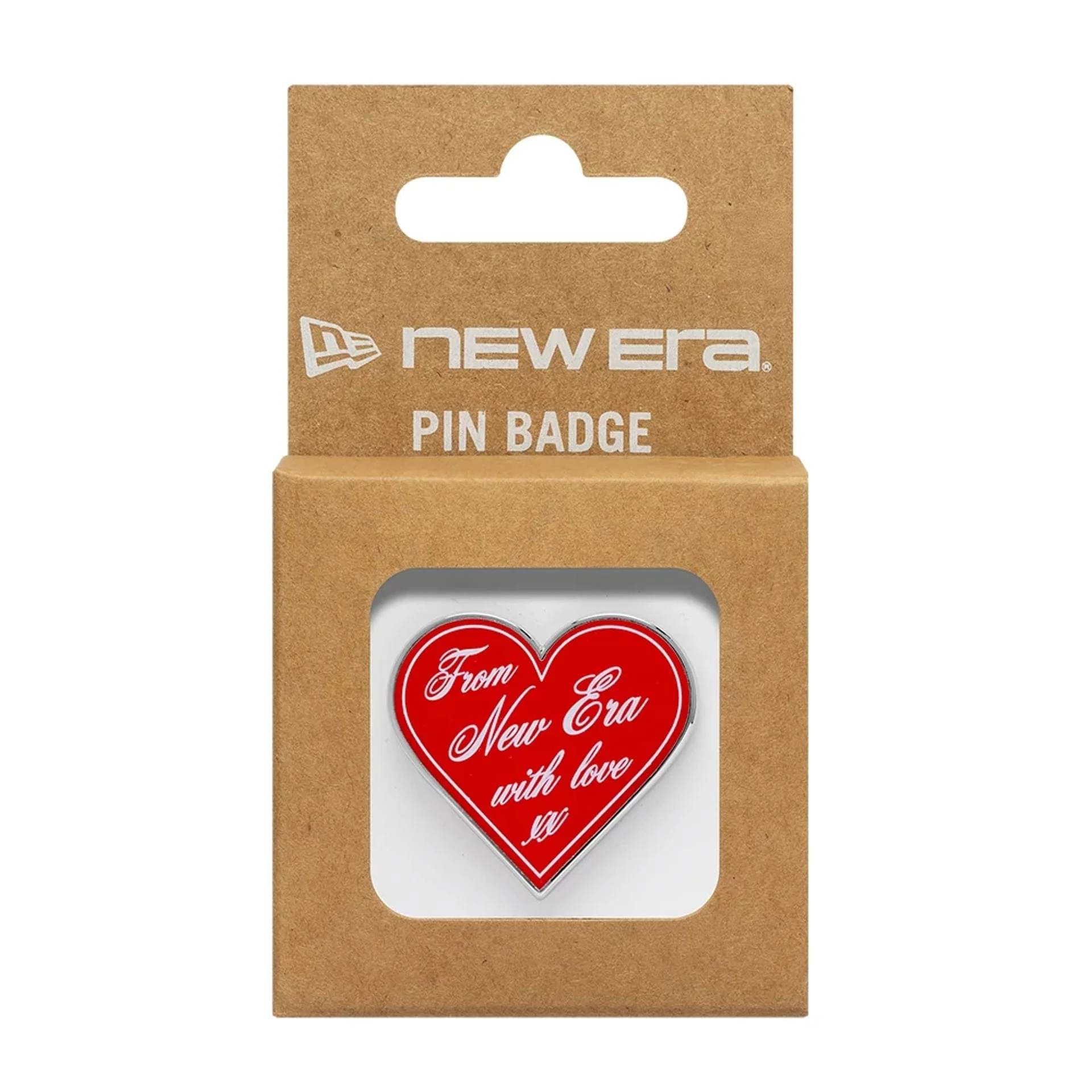 New Era Heart Script Red Pin Badge - Image 3