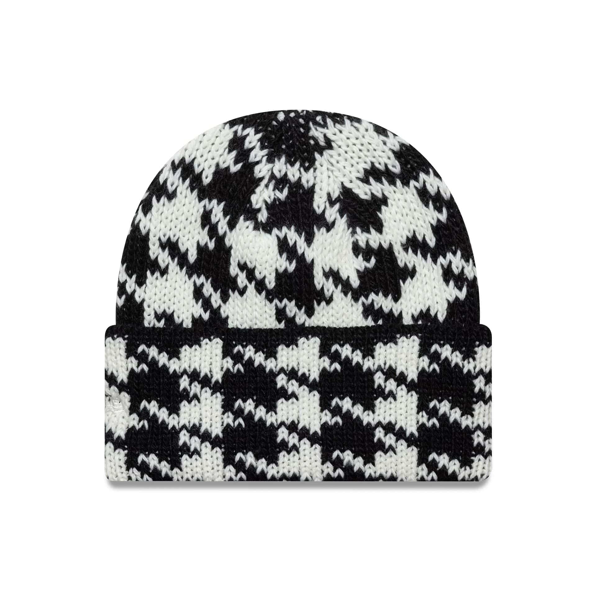 New Era Houdstooth Black Cuff Knit Beanie Hat - Image 2