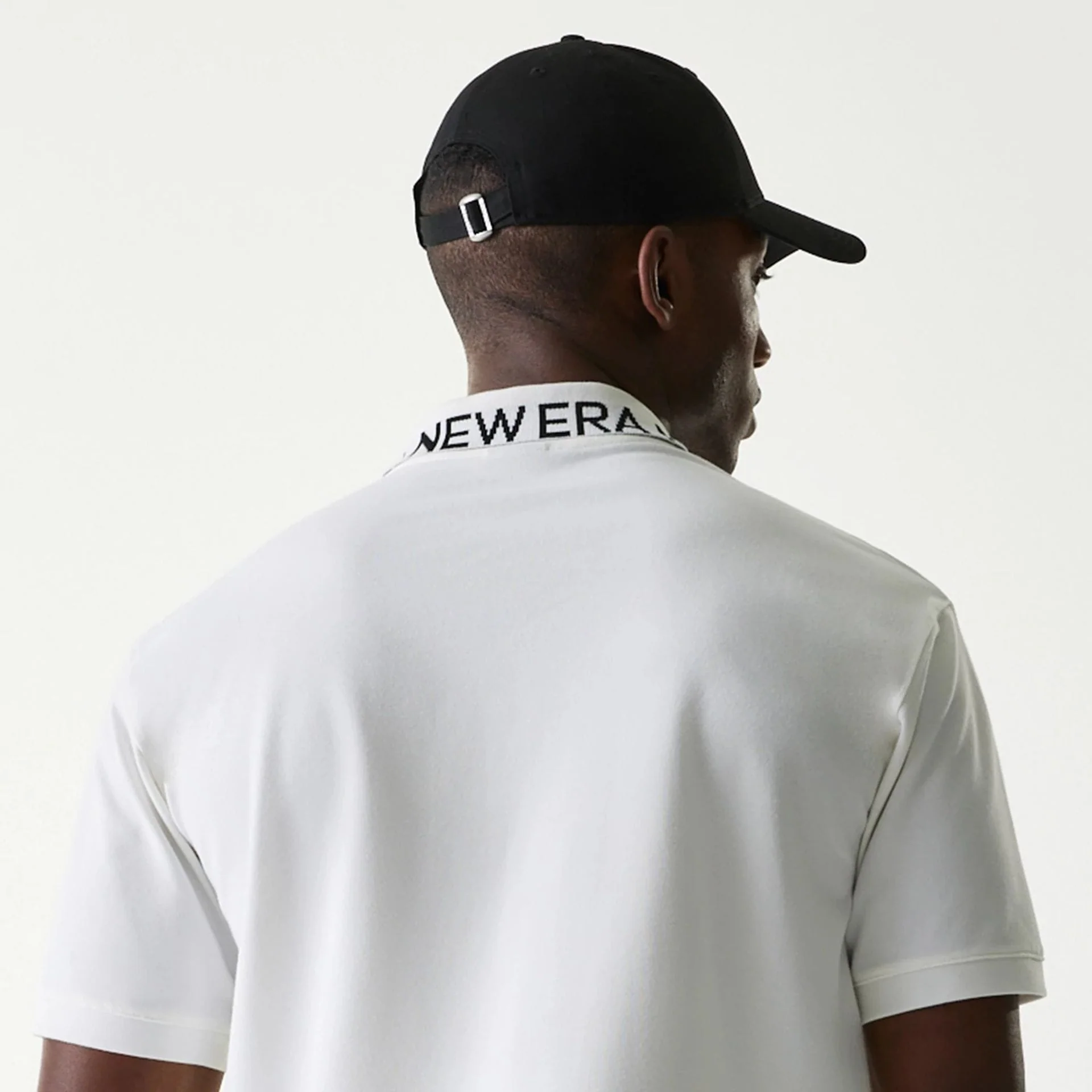 New Era Japan Collar Logo White Polo T-Shirt - Image 4