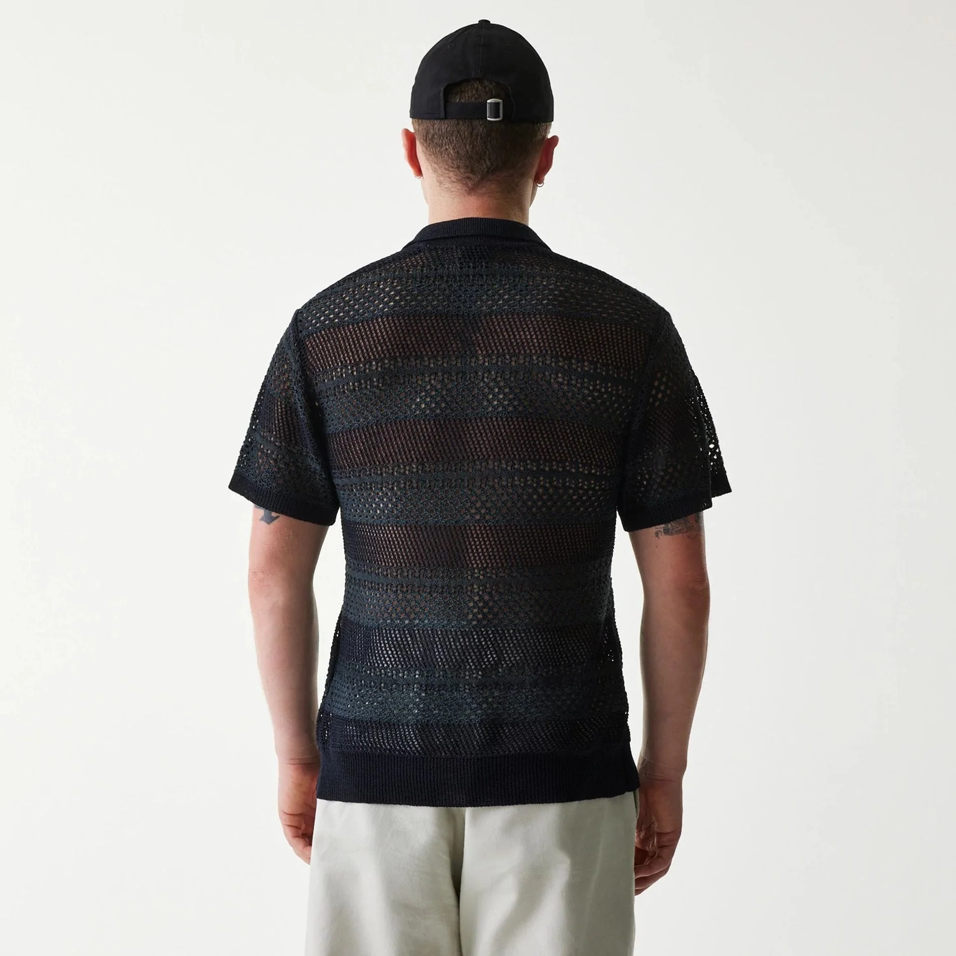 New Era Japan Mesh Black Polo T-Shirt - Image 2
