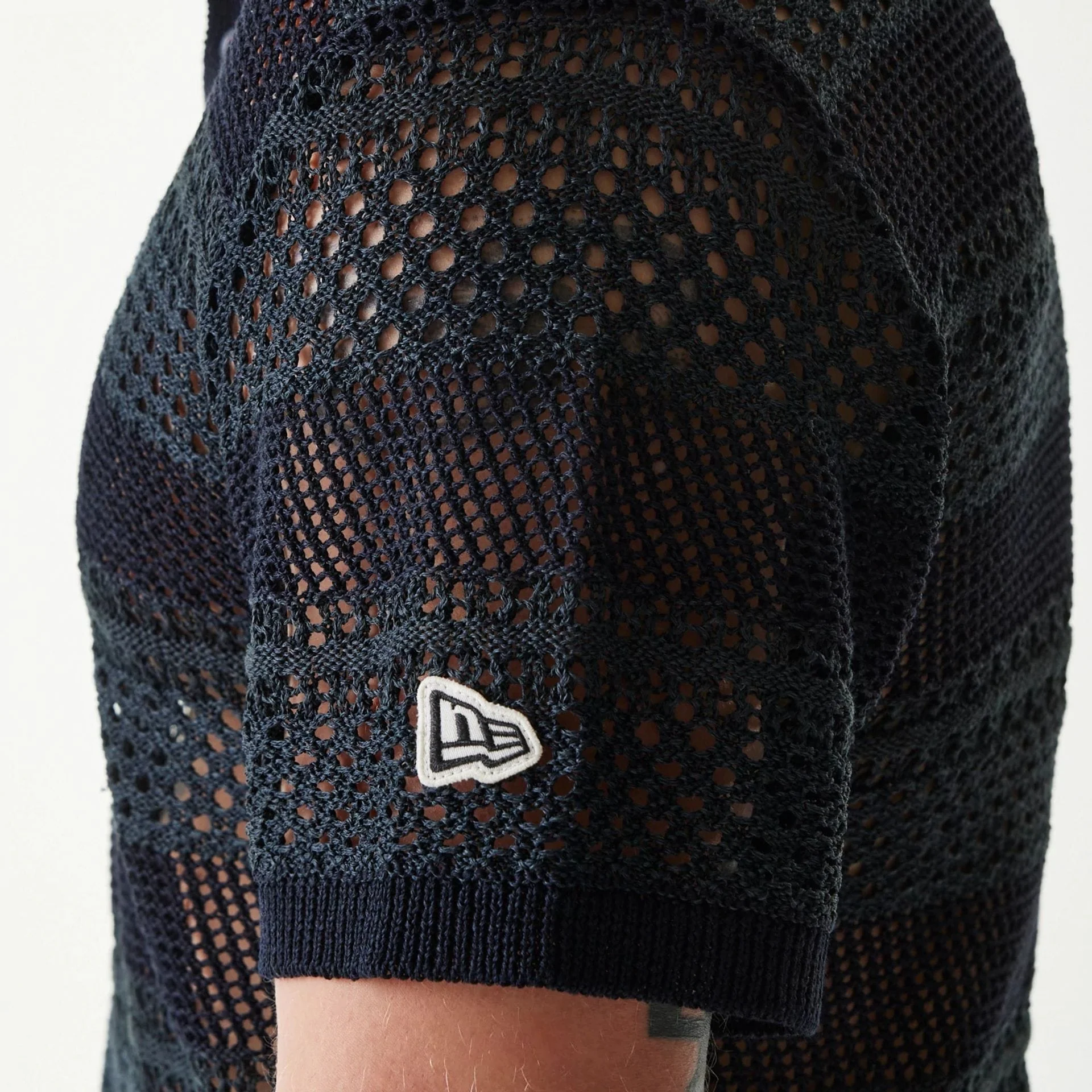 New Era Japan Mesh Black Polo T-Shirt - Image 4