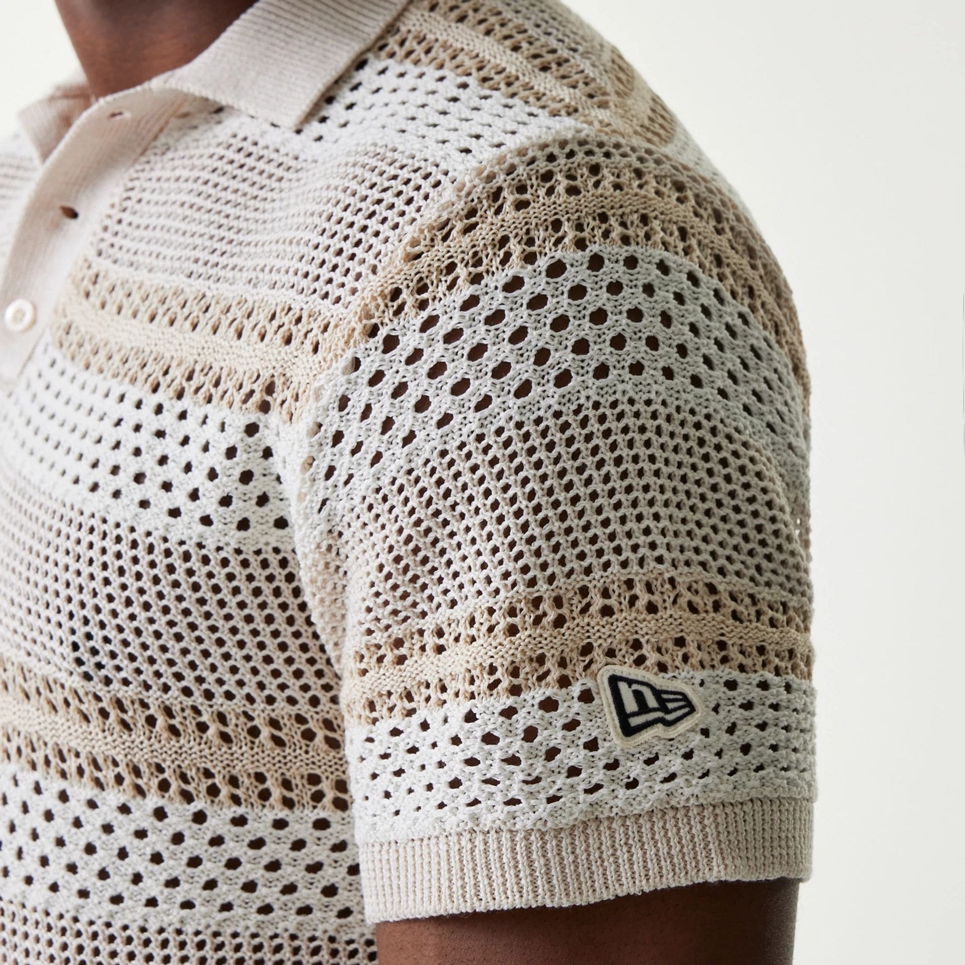 New Era Japan Mesh White Polo T-Shirt - Image 4