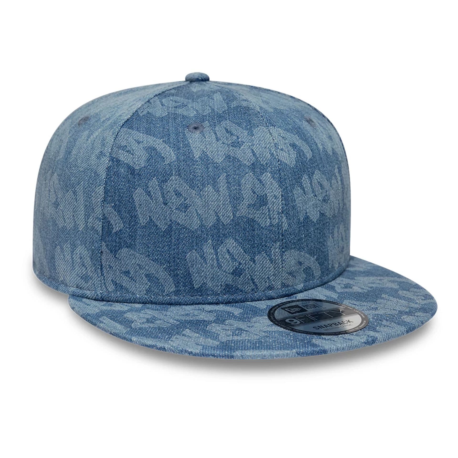 New Era Laser Burnout Washed Denim Navy 9FIFTY Snapback Adjustable Cap - Image 4