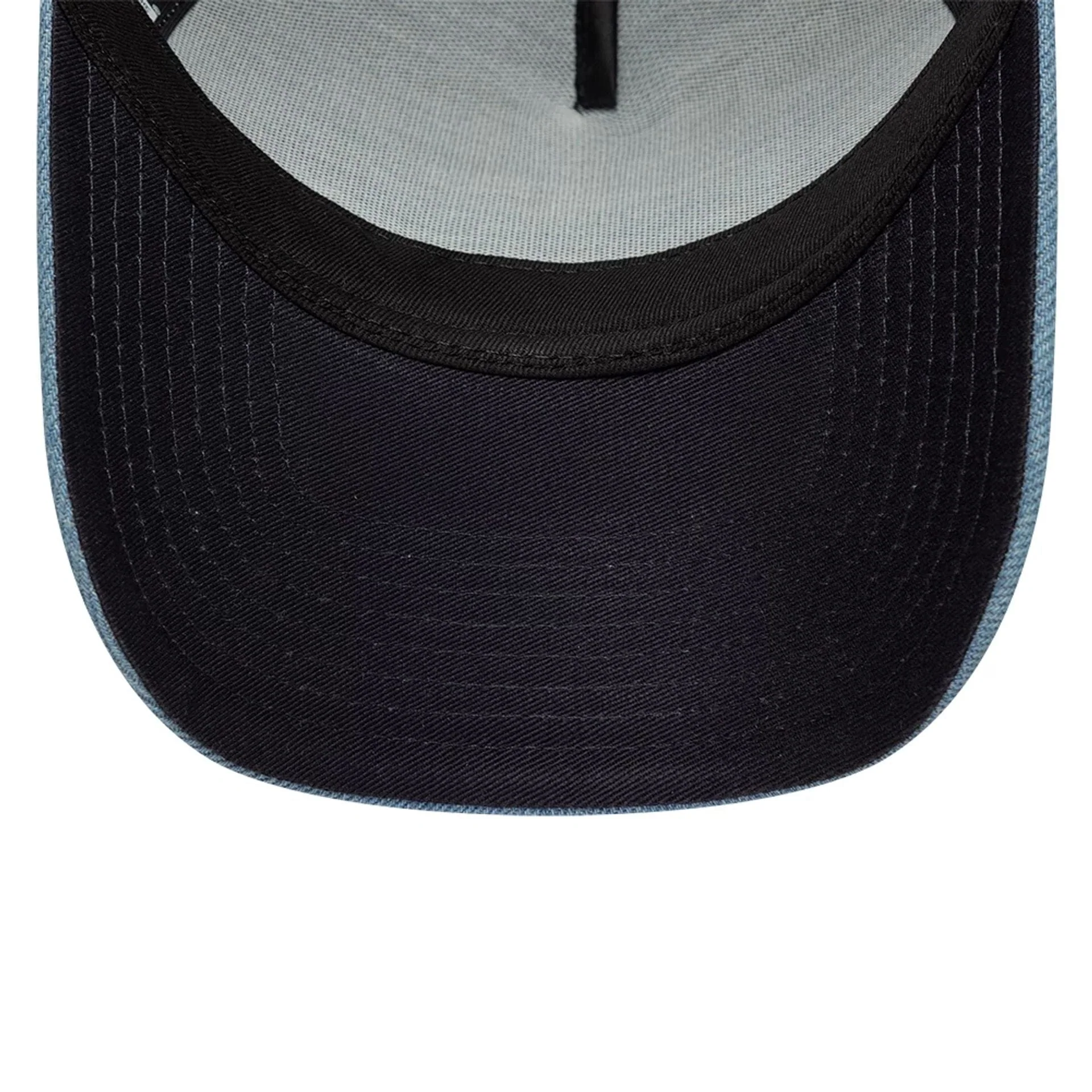 New Era Leather Patch Denim Navy 9FORTY A-Frame Trucker Adjustable Cap - Image 5