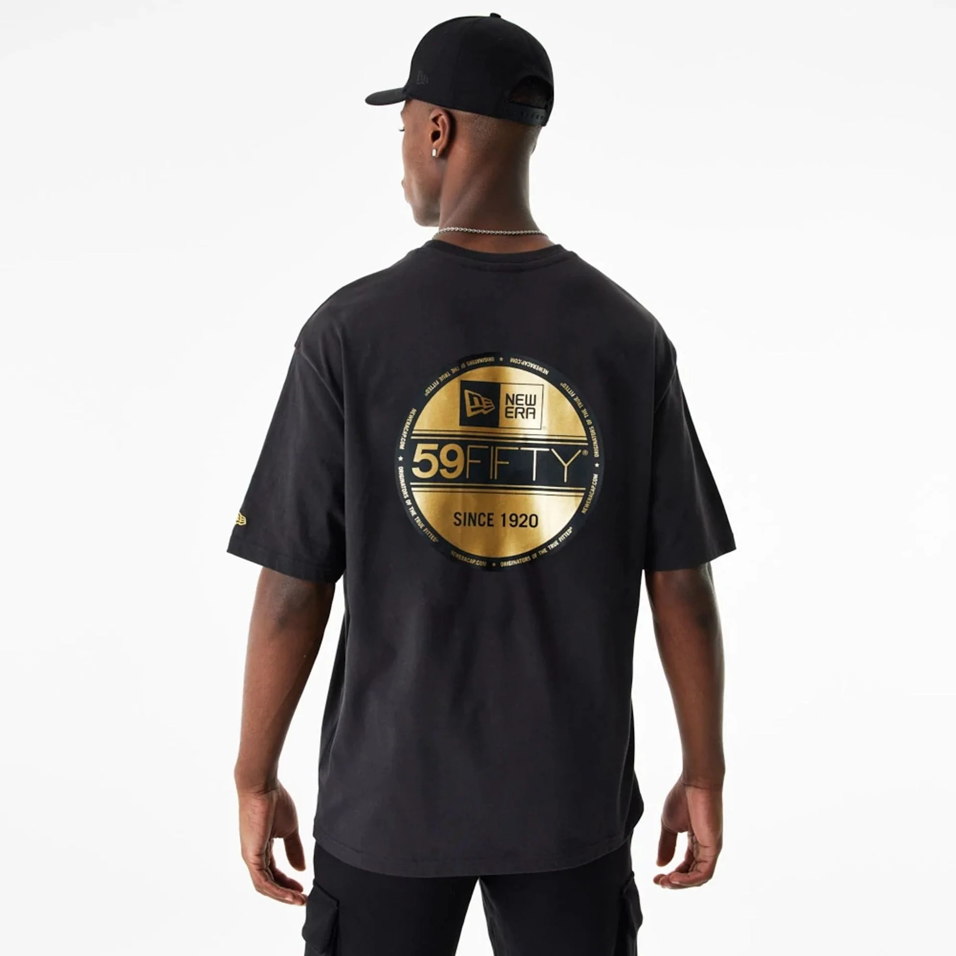 New Era Lifestyle 59FIFTY Black Oversized T-Shirt - Image 4