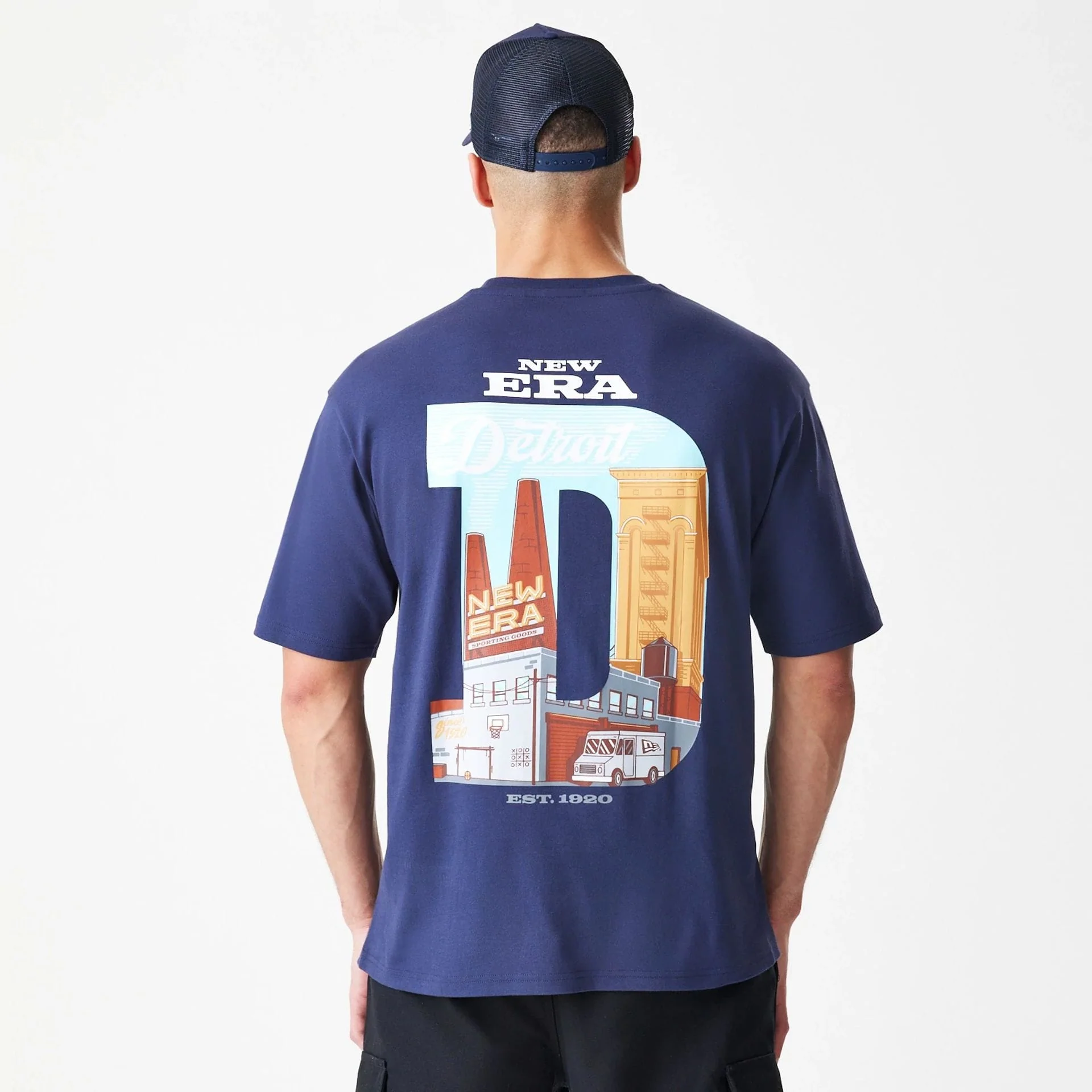 New Era Location Navy Oversized T-Shirt - Image 2