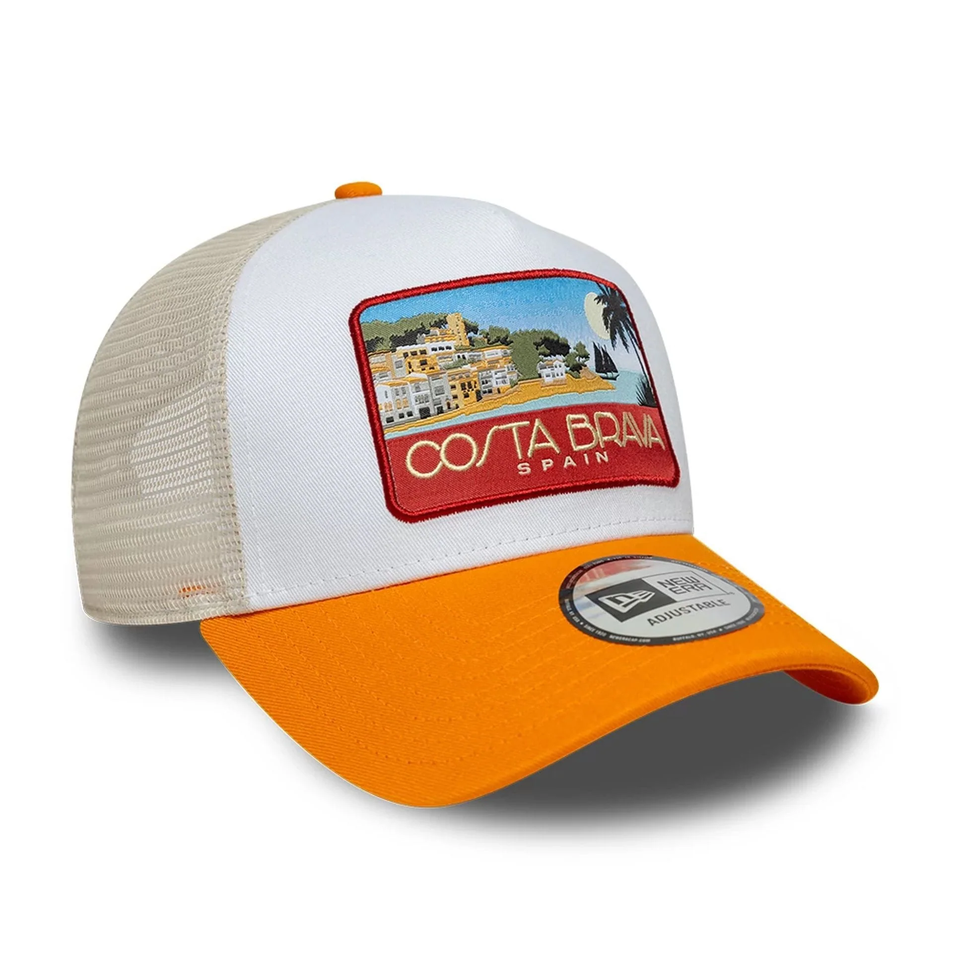 New Era Location Orange 9FORTY A-Frame Trucker Adjustable Cap - Image 3