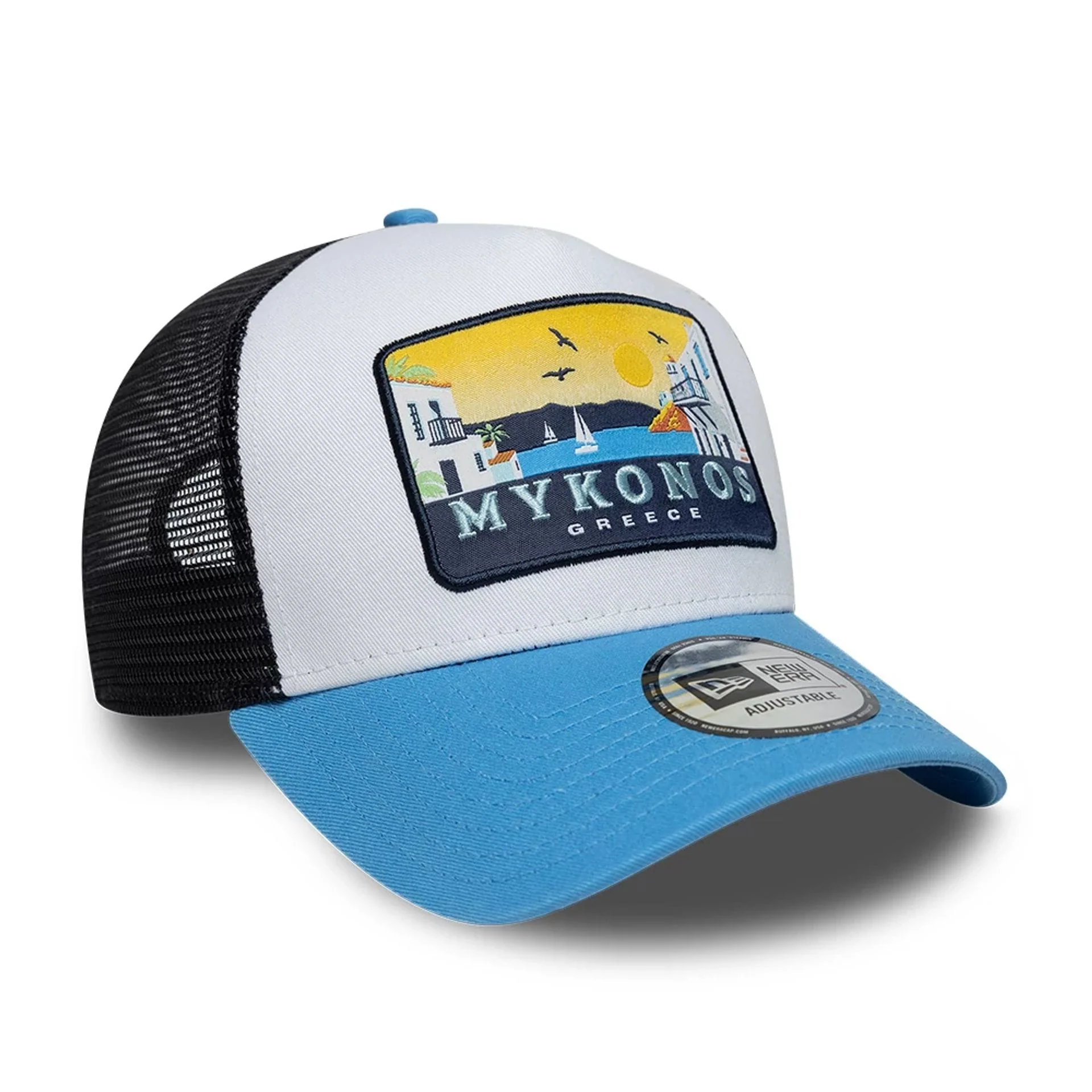 New Era Location Pastel Blue 9FORTY A-Frame Trucker Adjustable Cap - Image 3