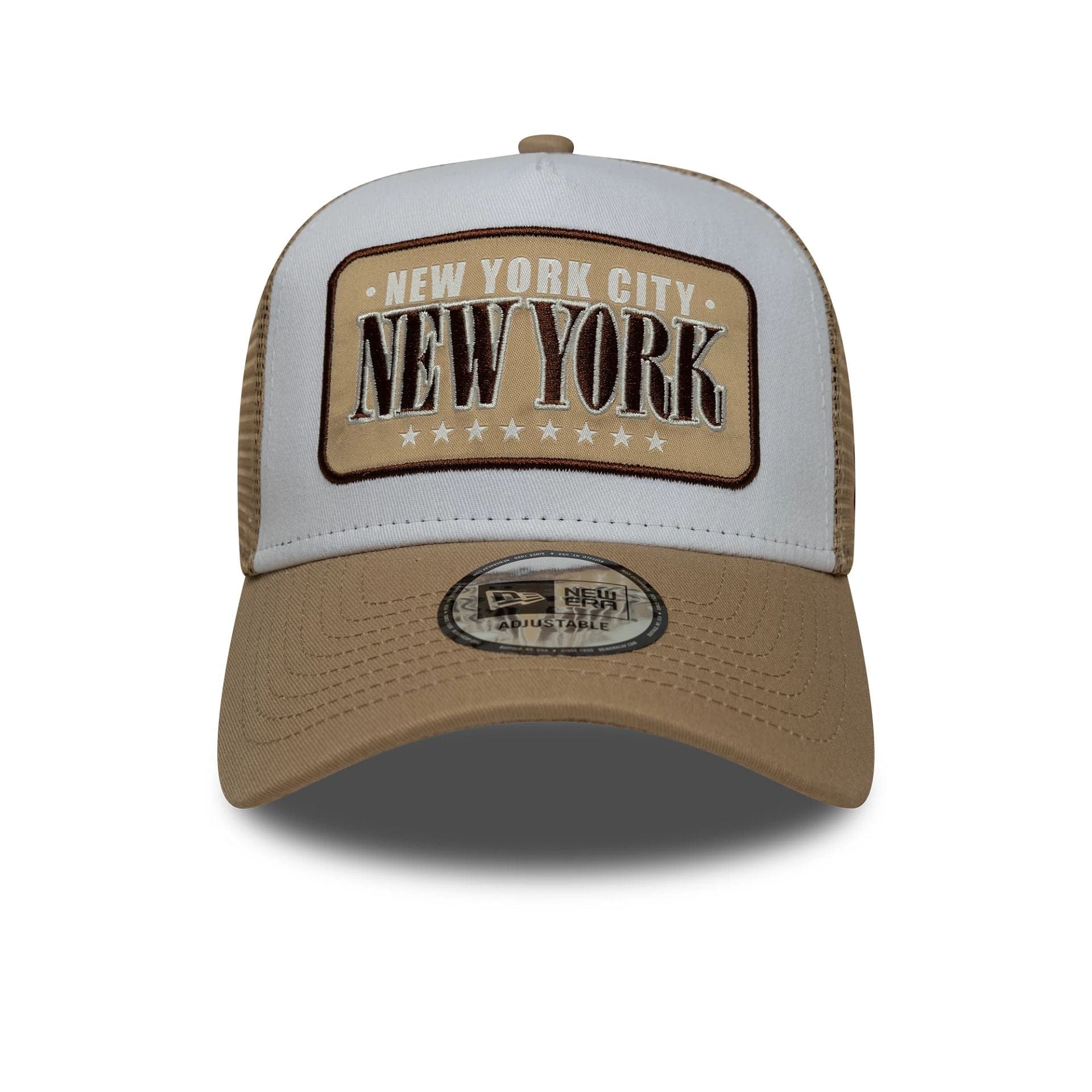 New Era Location Patch Light Beige 9FORTY A-Frame Trucker Cap - Image 2