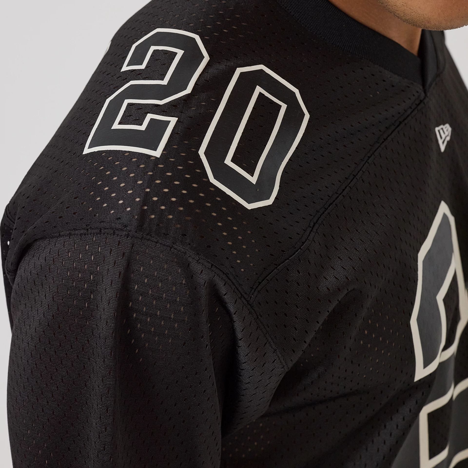 New Era Mesh Football Black Short Sleeve Shirt - Image 3