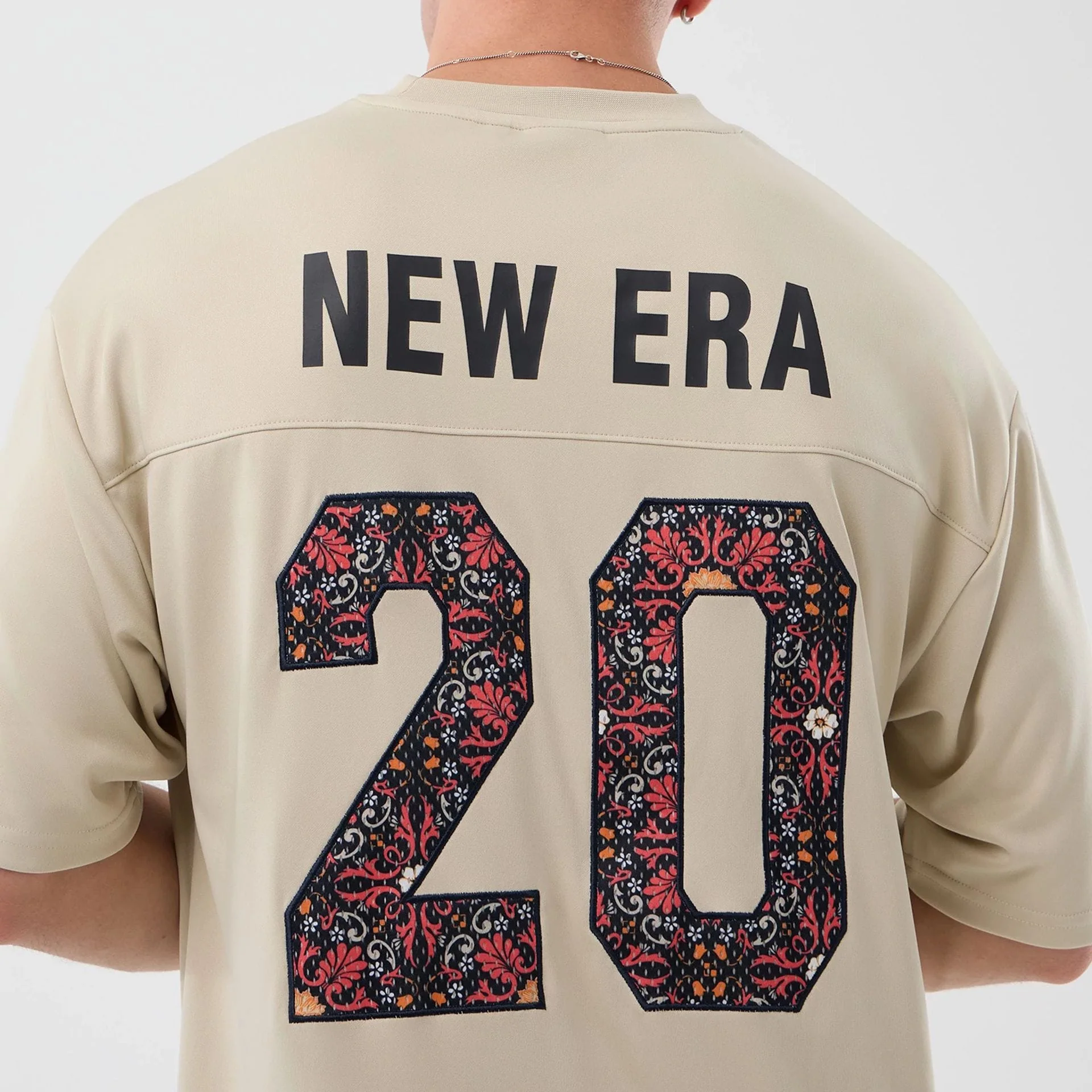 New Era Mesh Infill Light Beige Oversized T-Shirt - Image 7
