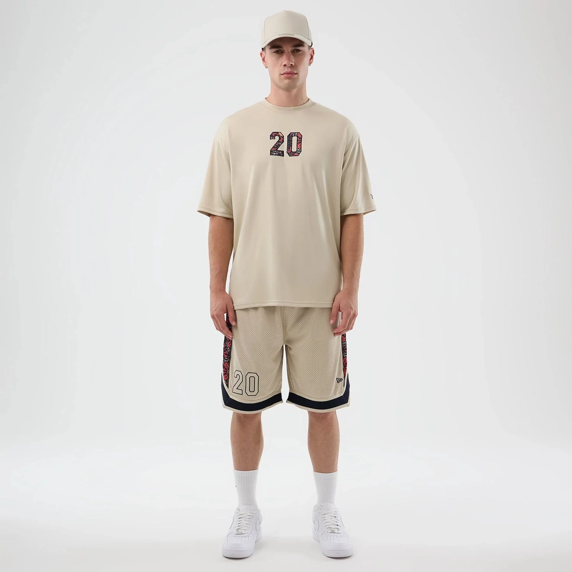 New Era Mesh Light Beige Mesh Shorts - Image 8