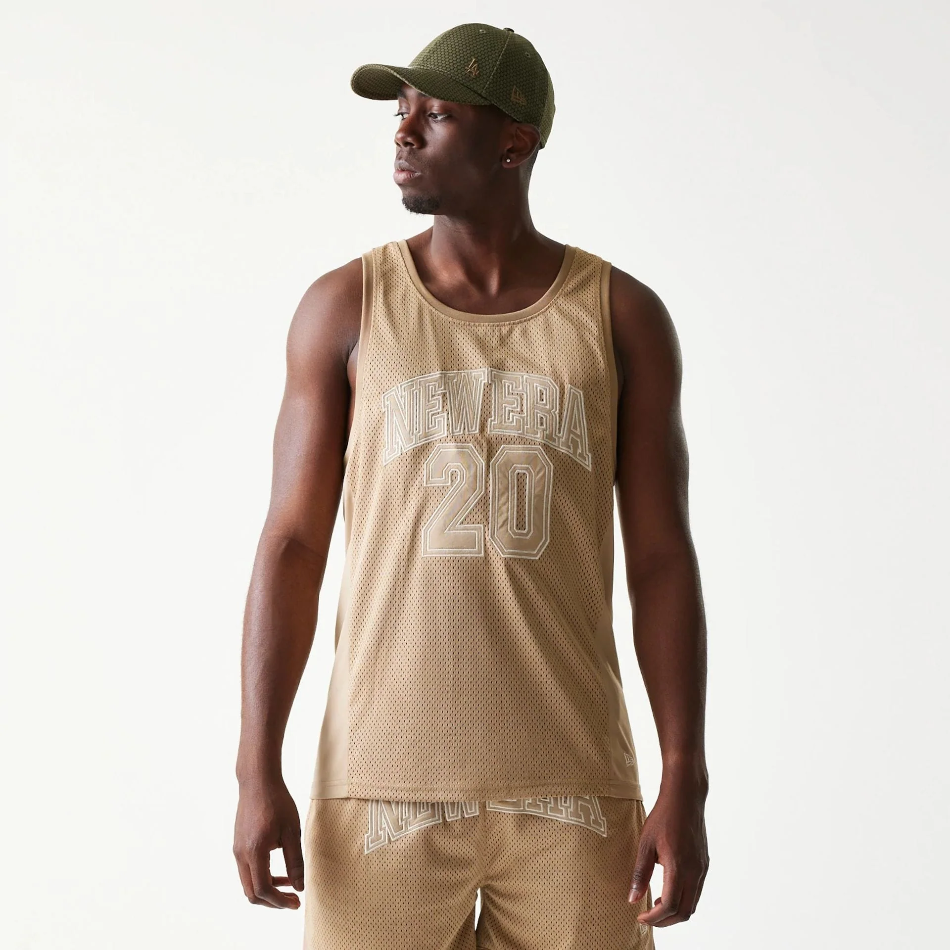 New Era Mesh Light Beige Tank Top - Image 3