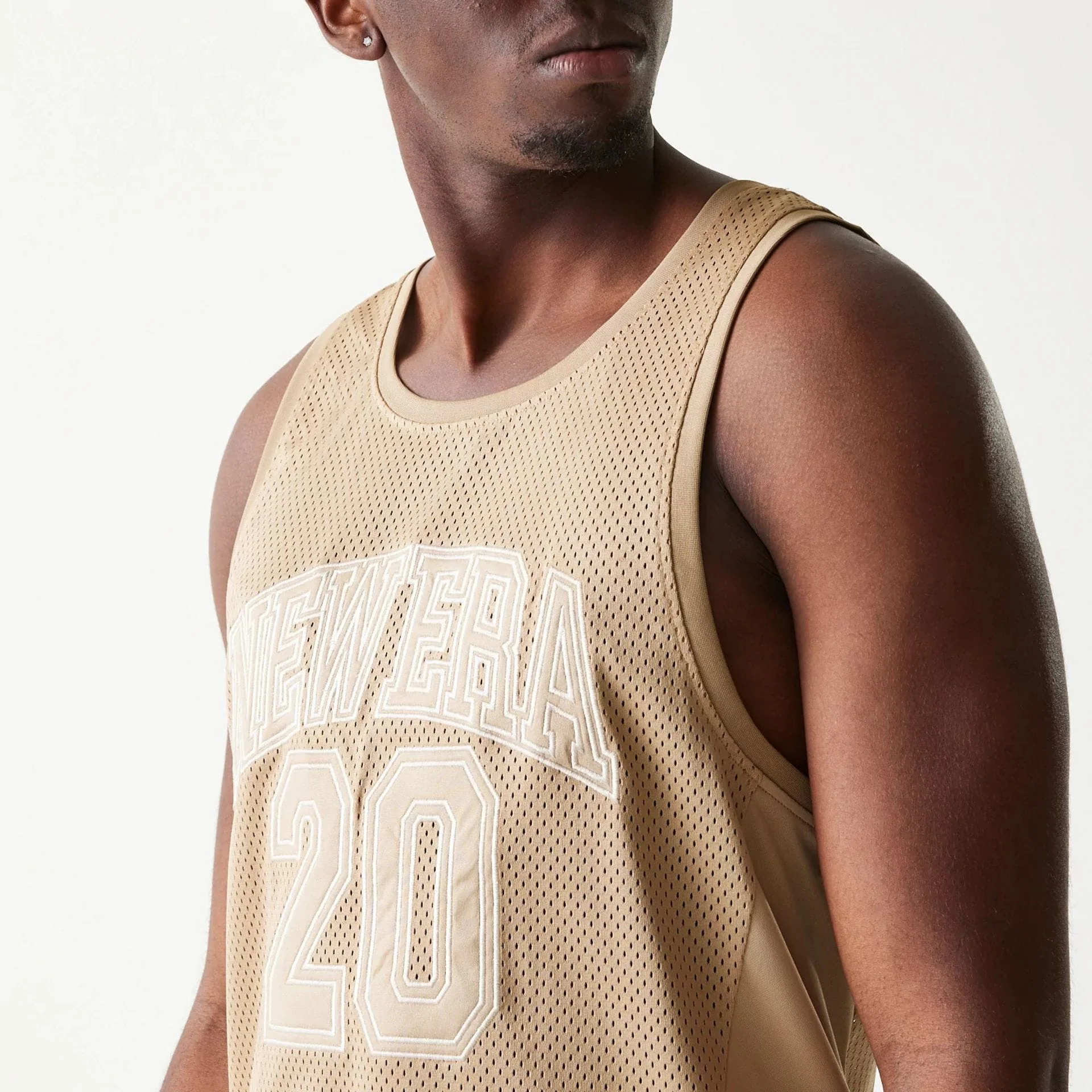 New Era Mesh Light Beige Tank Top - Image 6