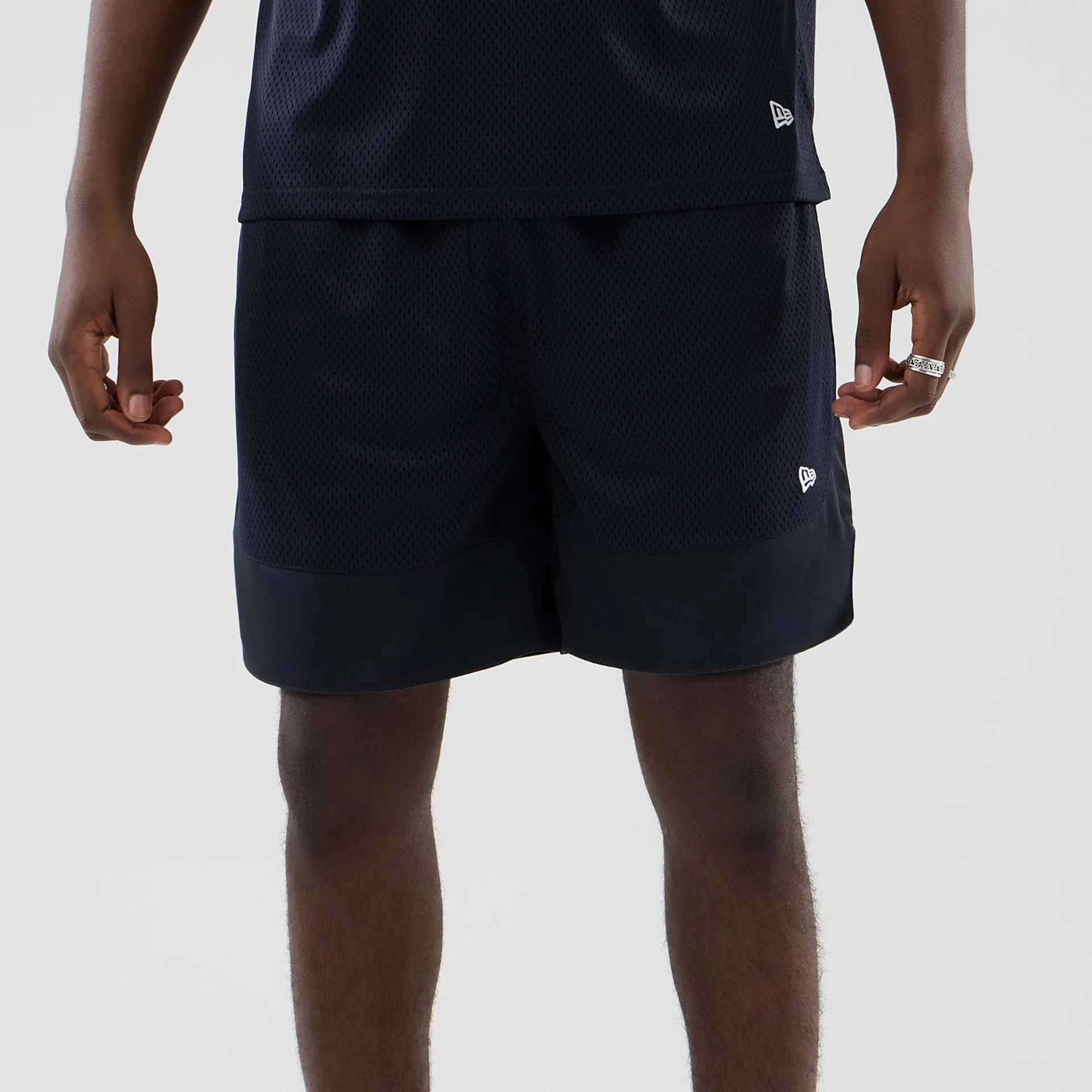 New Era Mesh Navy Oversized Shorts - Image 6