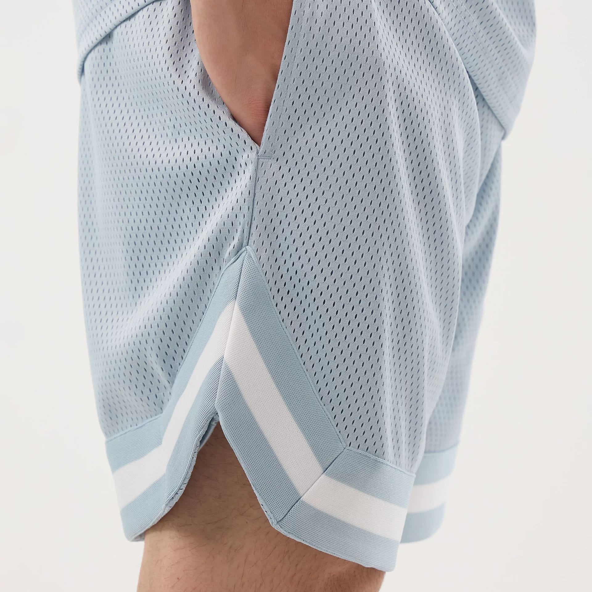 New Era Mesh Pastel Blue Oversized Shorts - Image 4