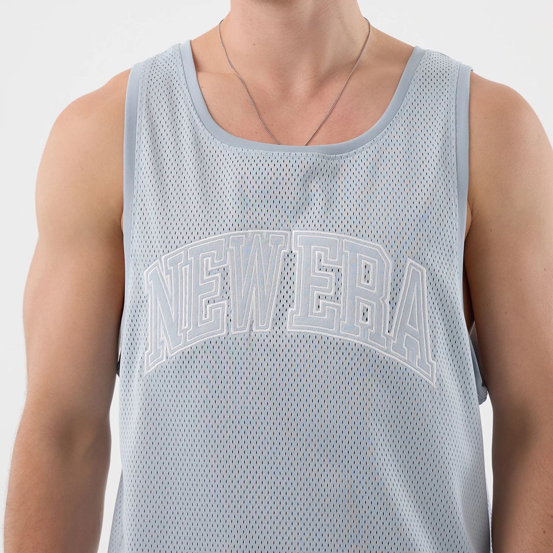 New Era Mesh Pastel Blue Oversized Tank Top - Image 3