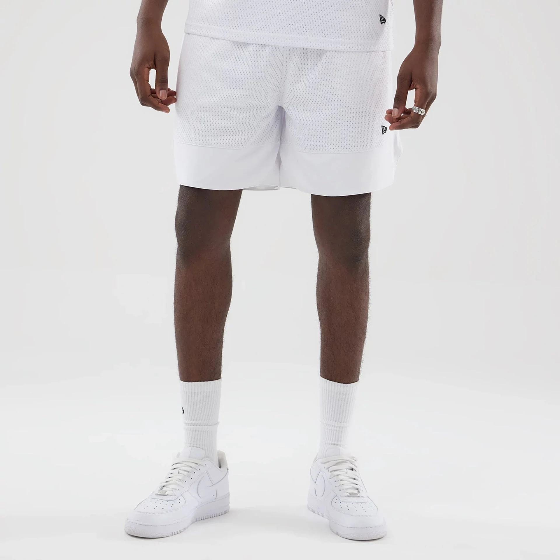New Era Mesh White Oversized Shorts - Image 7