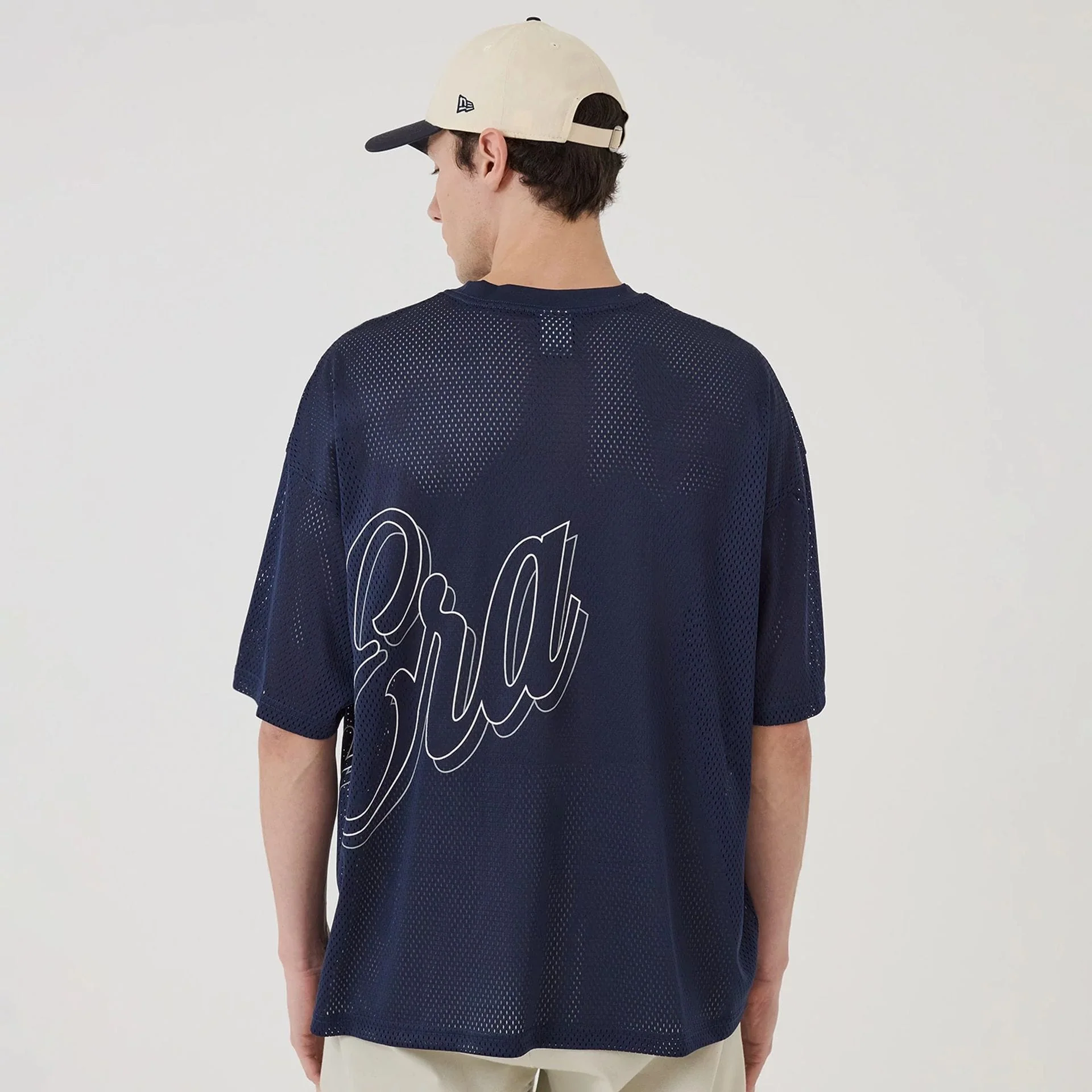 New Era Mix League Blue Oversized Mesh T-Shirt - Image 2