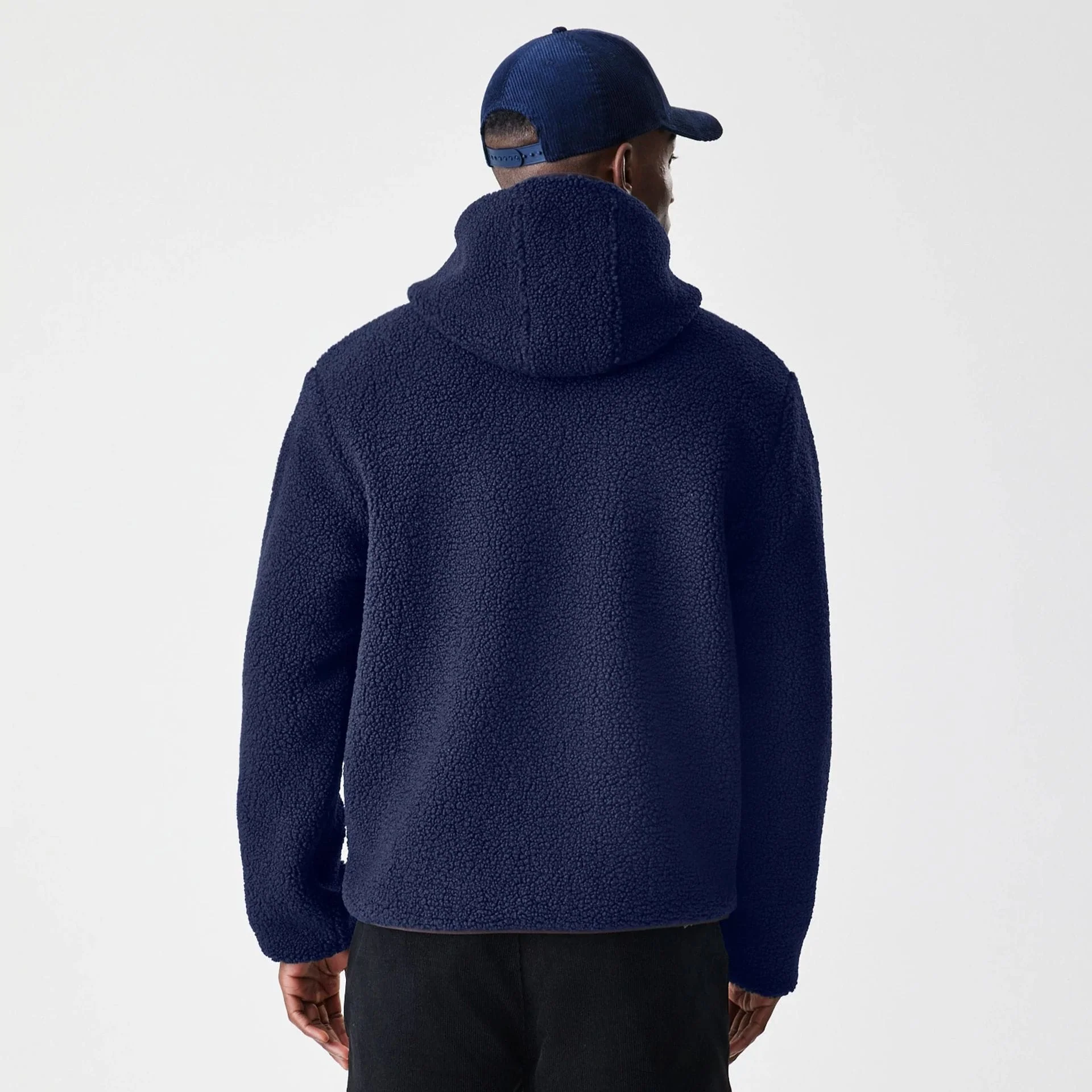 New Era Navy Hooded Sherpa Jacket - Image 2