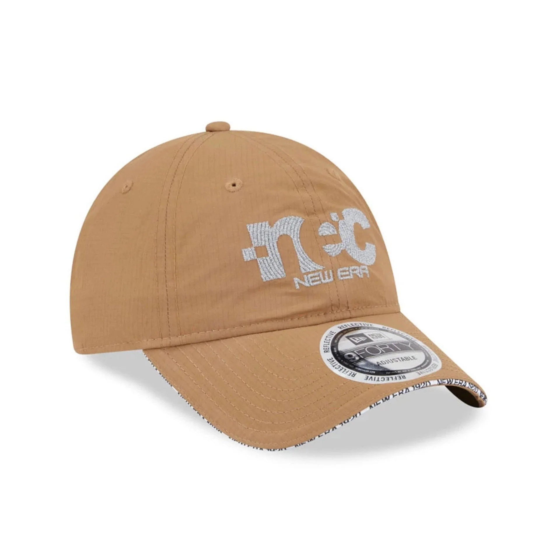 New Era NEC Logo Beige 9FORTY Unstructured Adjustable Cap - Image 4