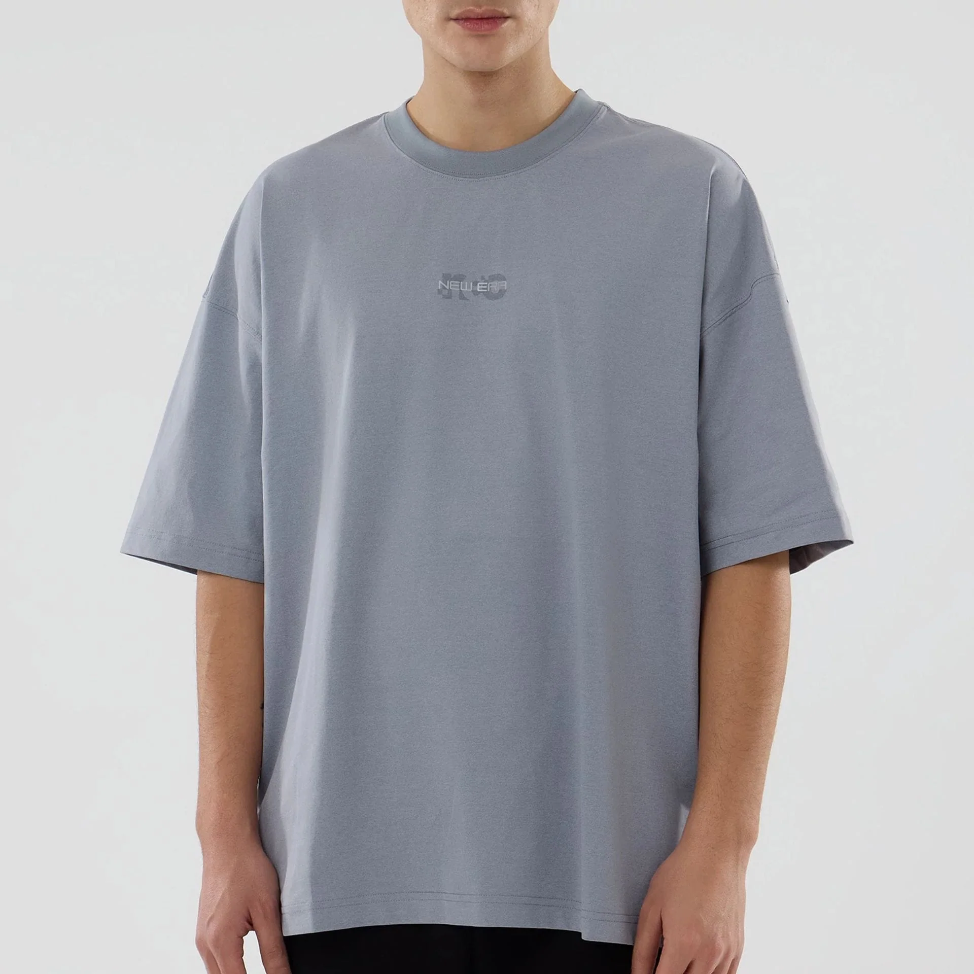 New Era NEC Logo Grey Oversized T-Shirt - Image 3