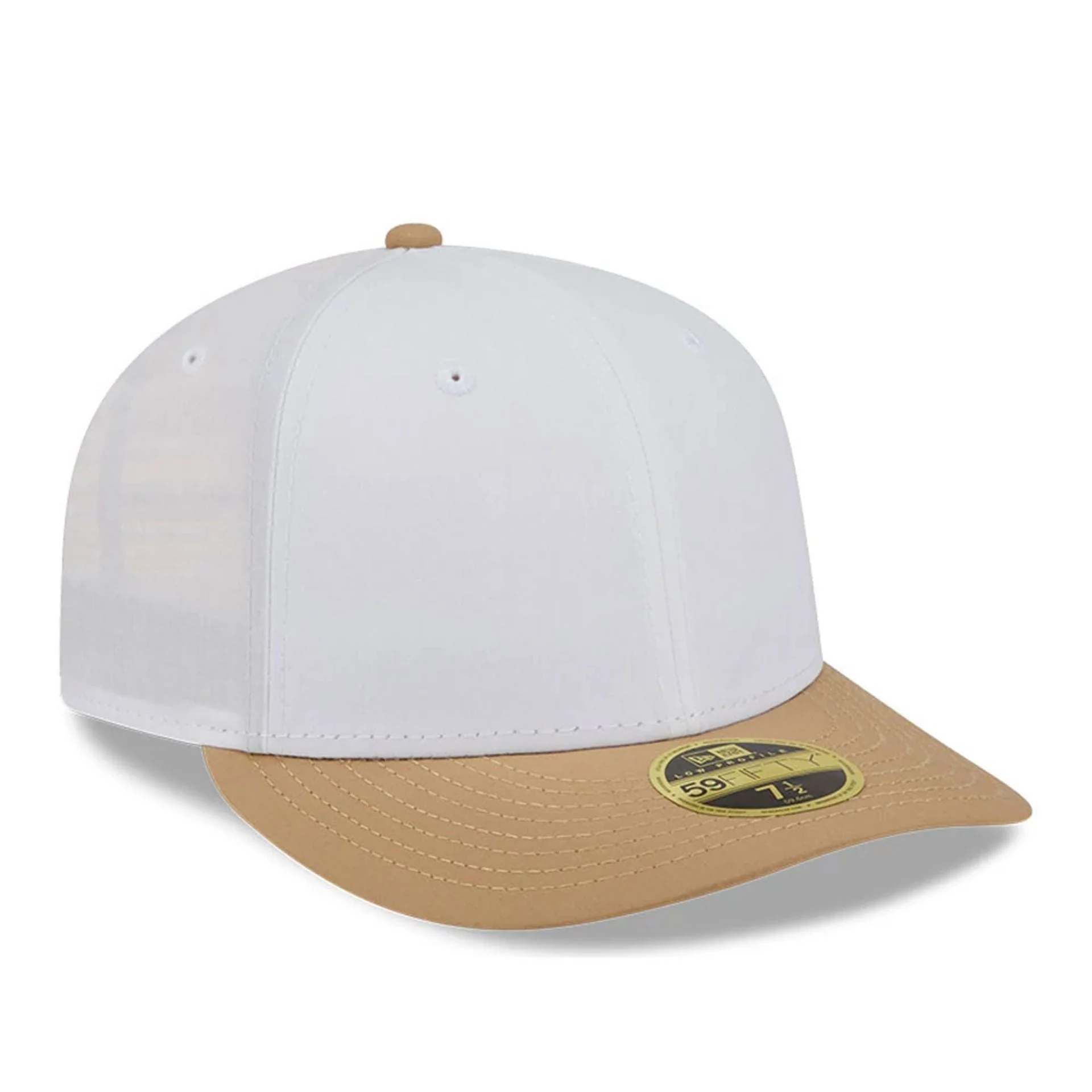 New Era Open White & Beige Low Profile 59FIFTY Fitted Cap - Image 3
