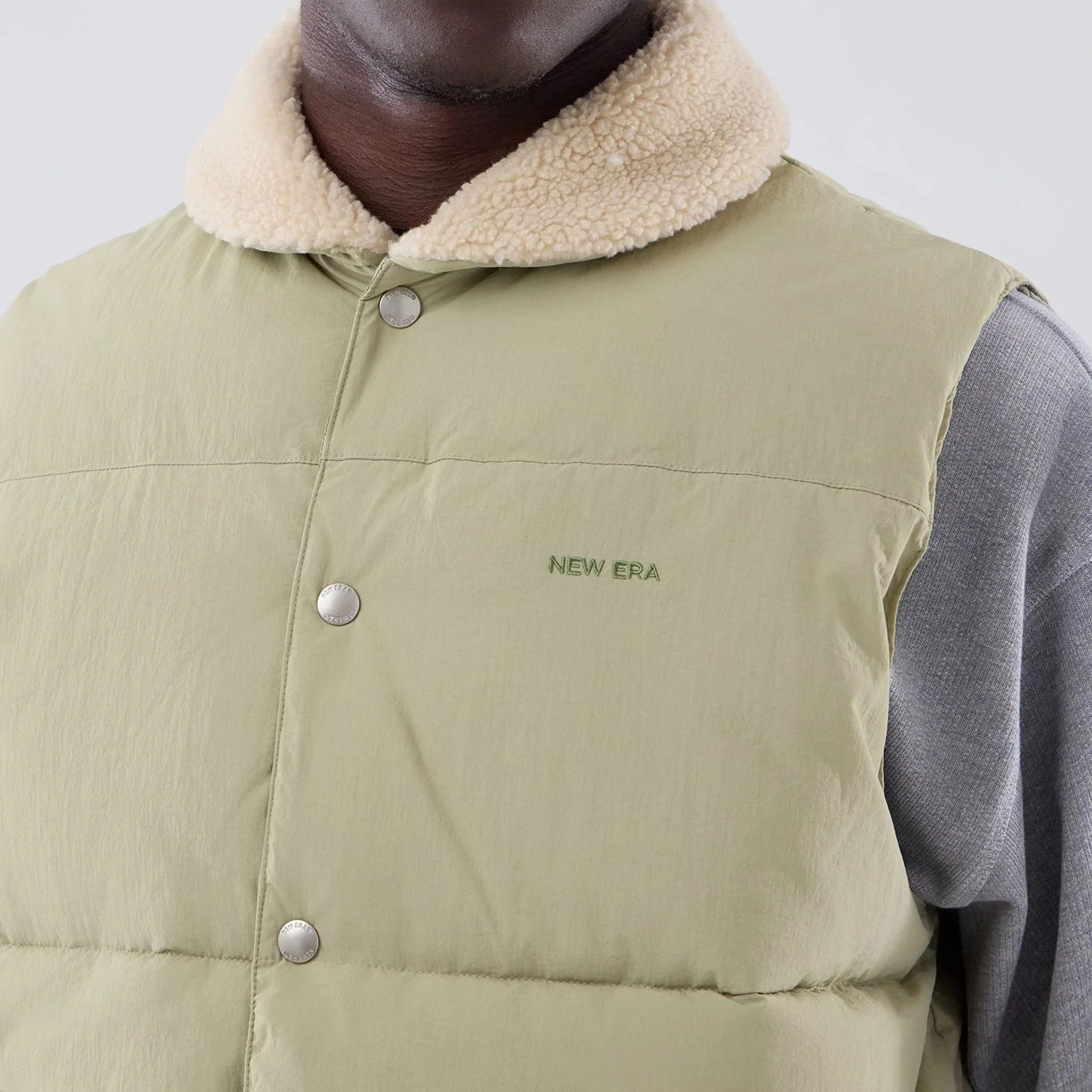 New Era Organic Boa Neck Khaki Gilet - Image 4