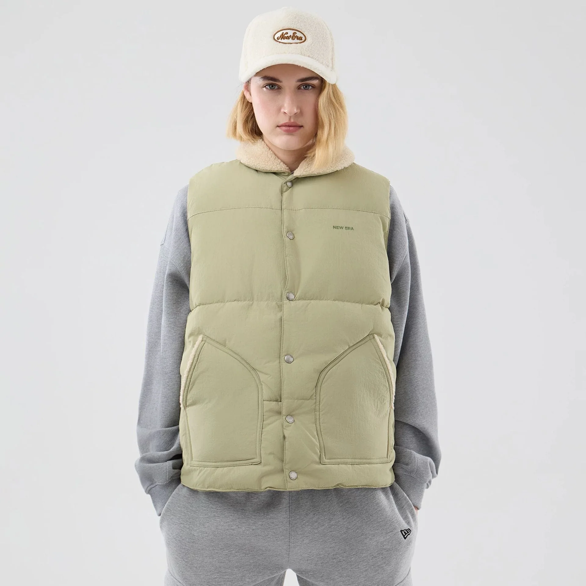 New Era Organic Boa Neck Khaki Gilet - Image 8