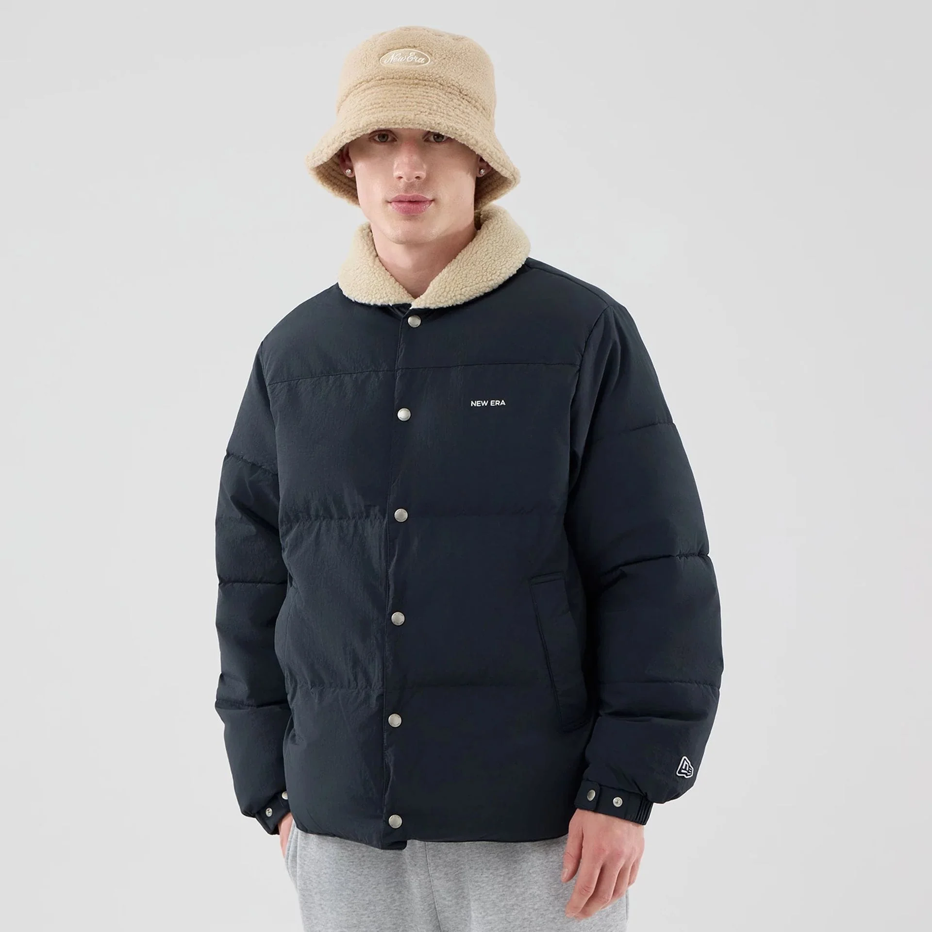 New Era Organic Boa Neck Navy Jacket - Image 3