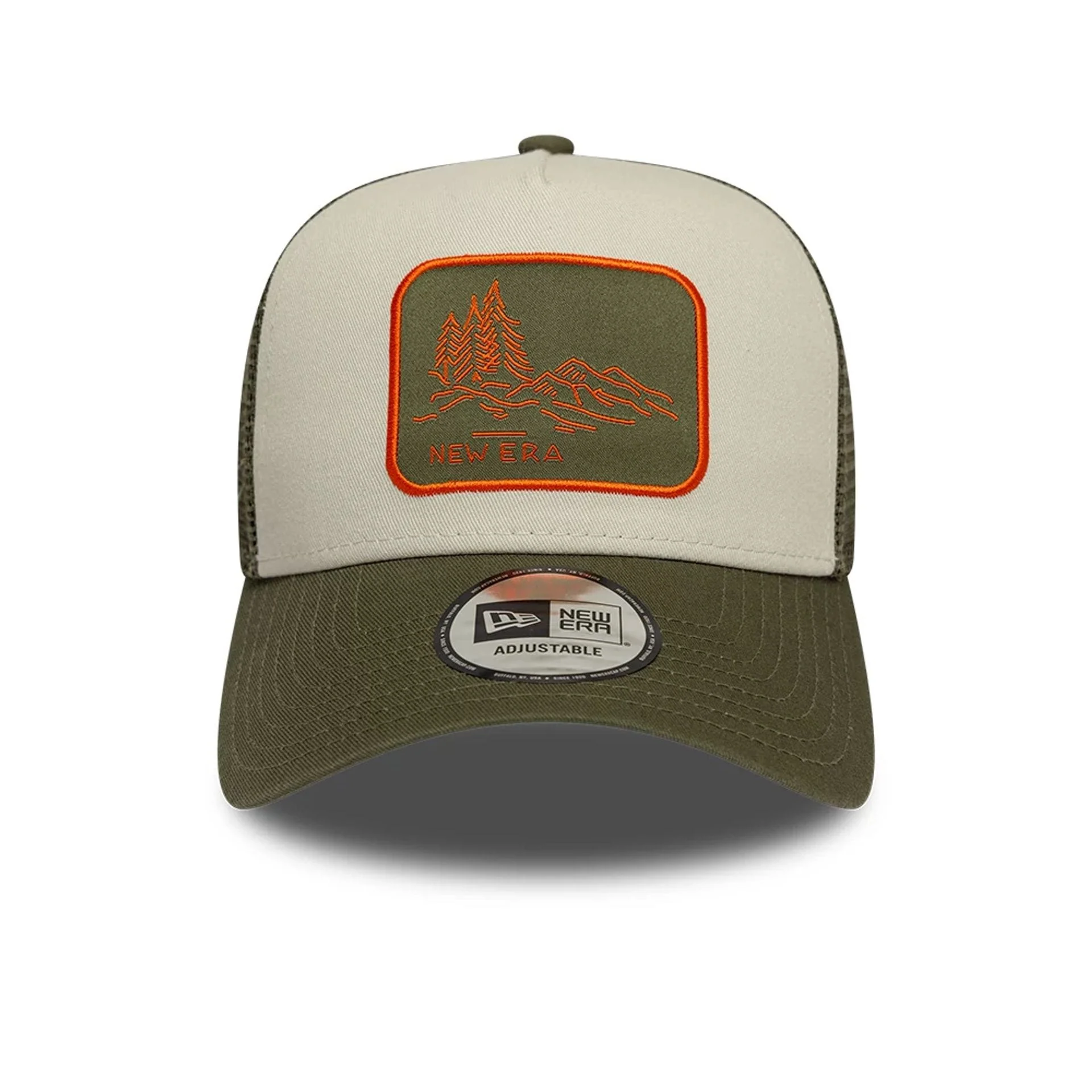 New Era Outdoor Washed Dark Green 9FORTY A-Frame Trucker Adjustable Cap - Image 6