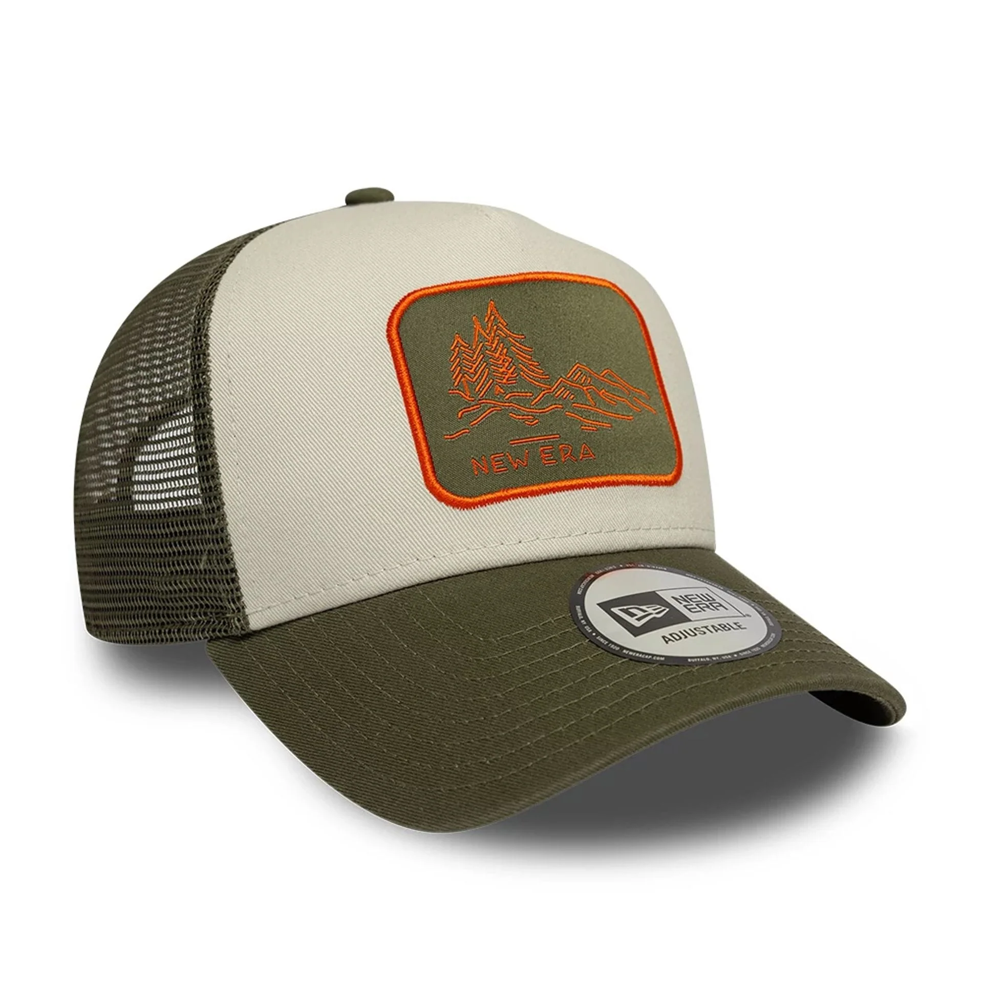 New Era Outdoor Washed Dark Green 9FORTY A-Frame Trucker Adjustable Cap - Image 7