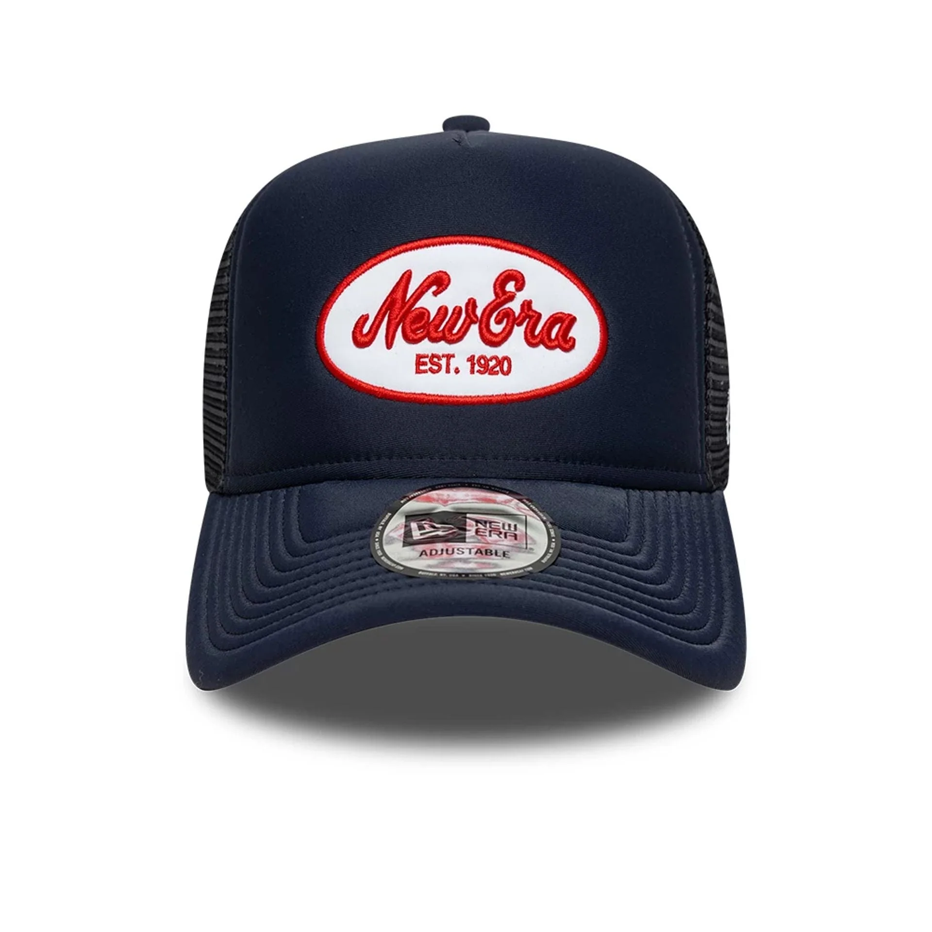 New Era Oval Patch Navy 9FORTY A-Frame Trucker Adjustable Cap - Image 2